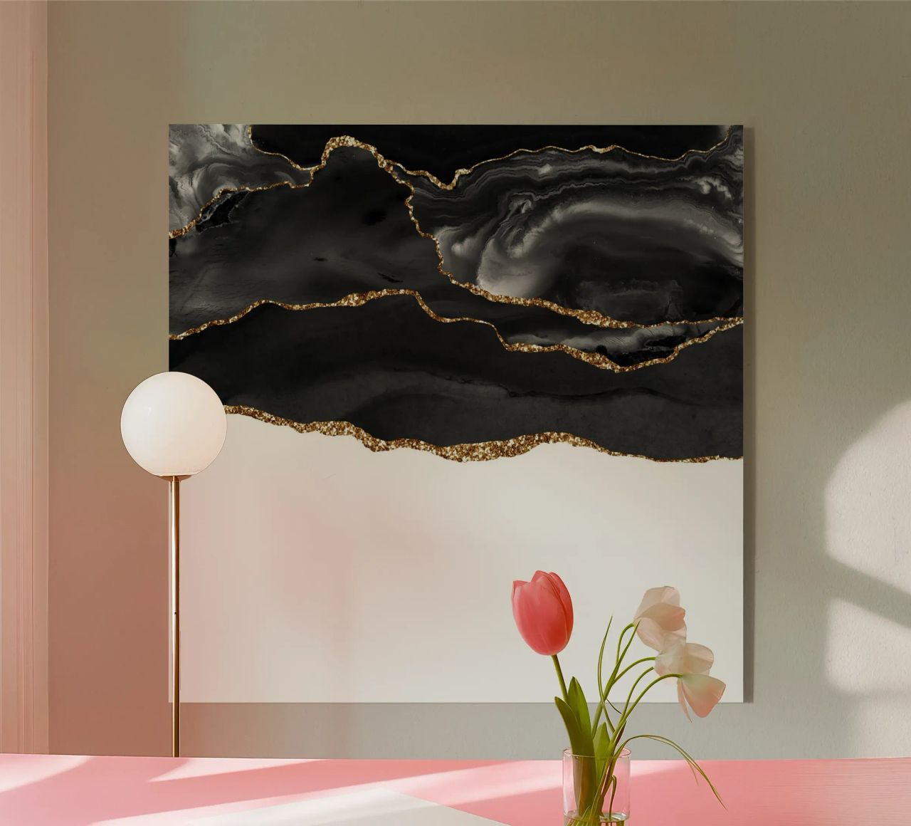 Agata nera e oro Texture 05 plexiglass da Gemstone Textures