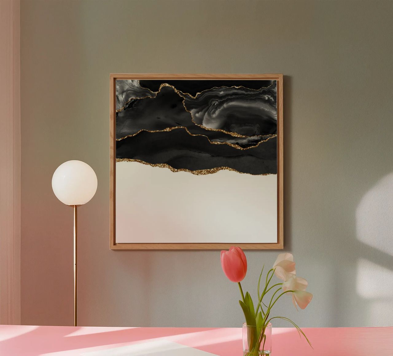 Agata nera e oro Texture 05 alluminio dibond da Gemstone Textures
