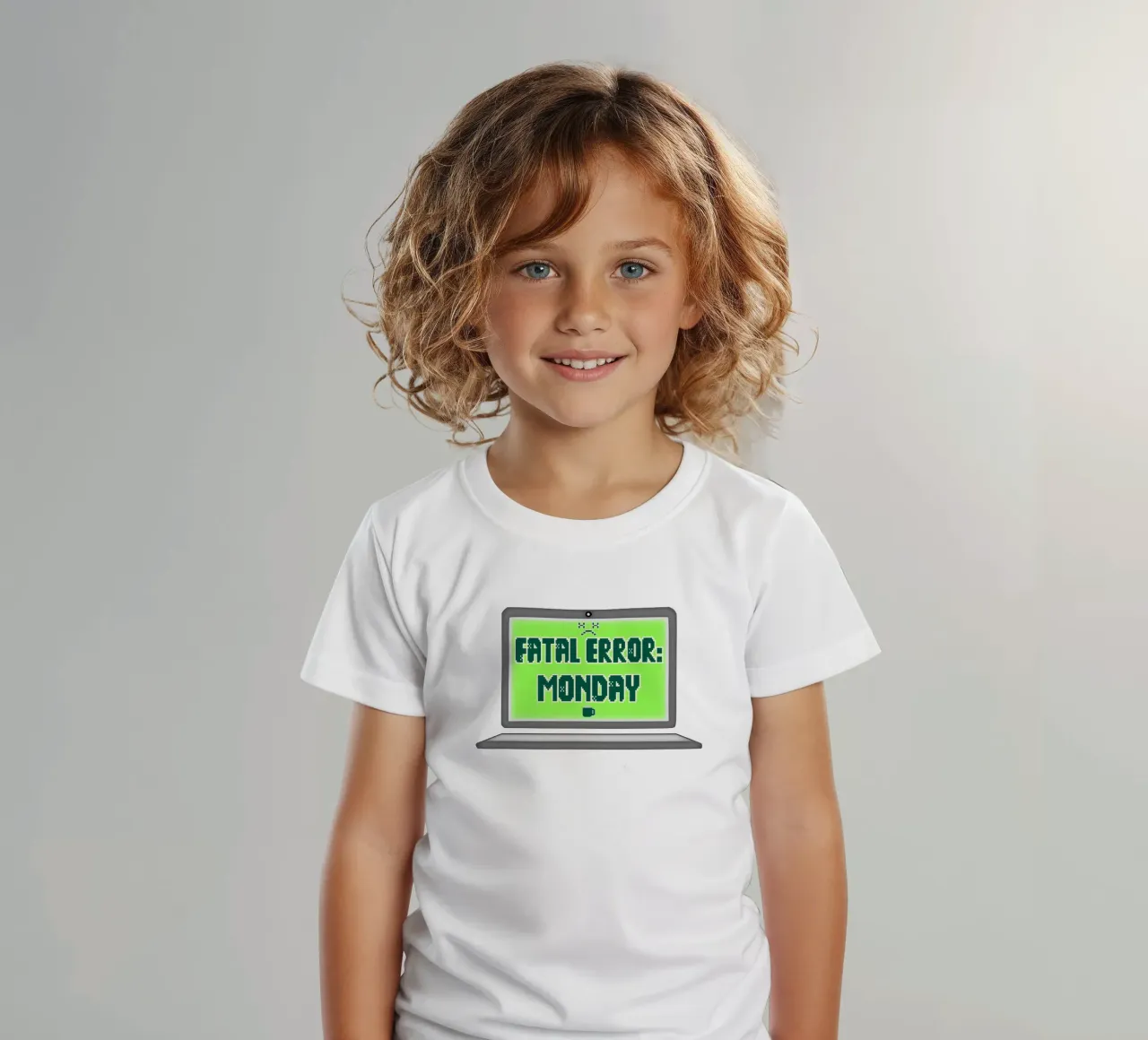Error fatal Odio los lunes Geek Tech Sarcasmo camiseta para niños de sillyindustries