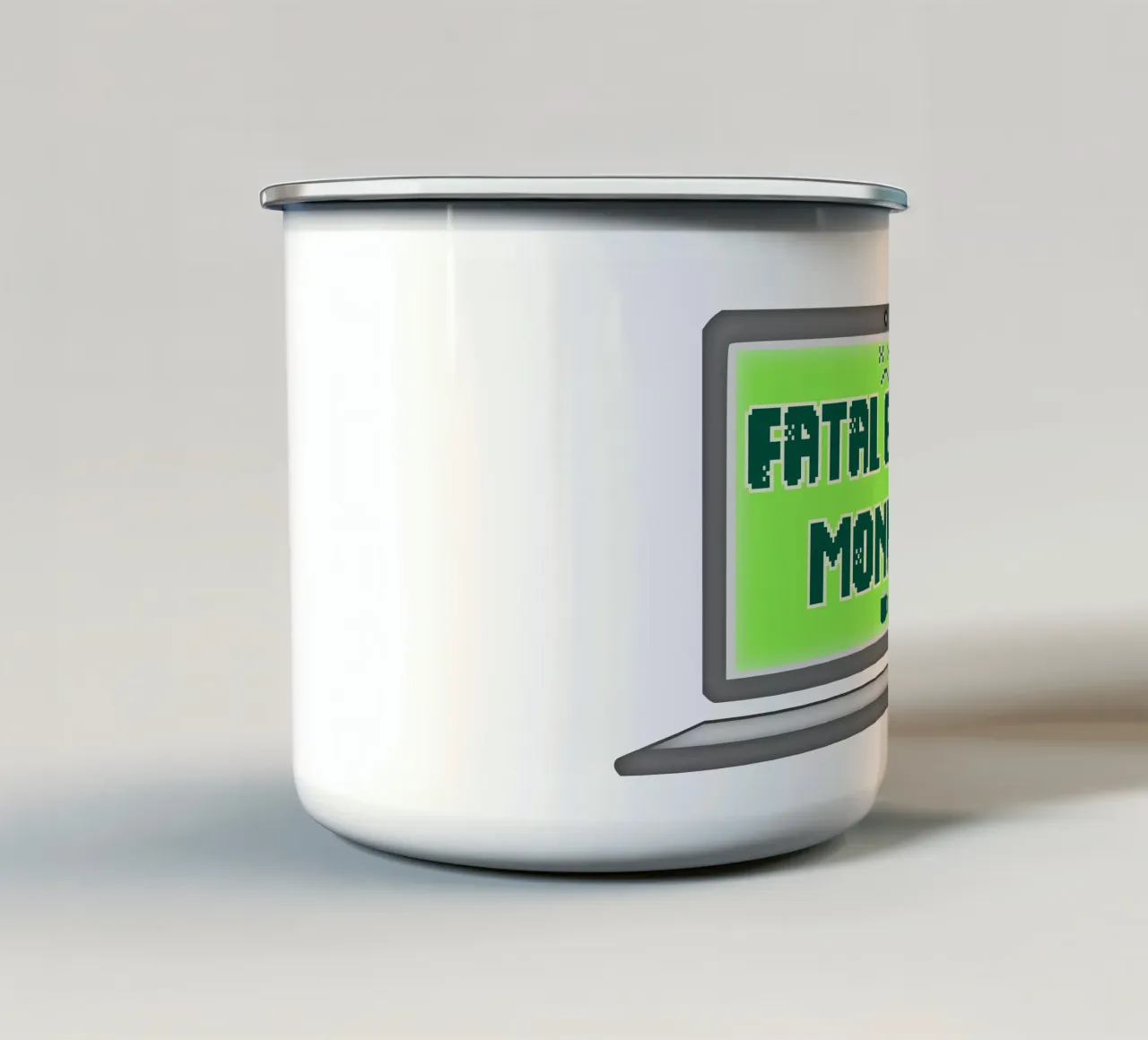 Errore fatale Odio il lunedì Geek Tech Sarcasmo tazza in smalto da sillyindustries