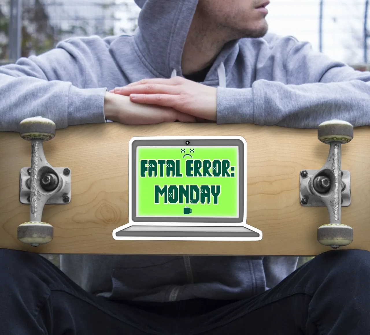 Error fatal Odio los lunes Geek Tech Sarcasmo pegatina de sillyindustries