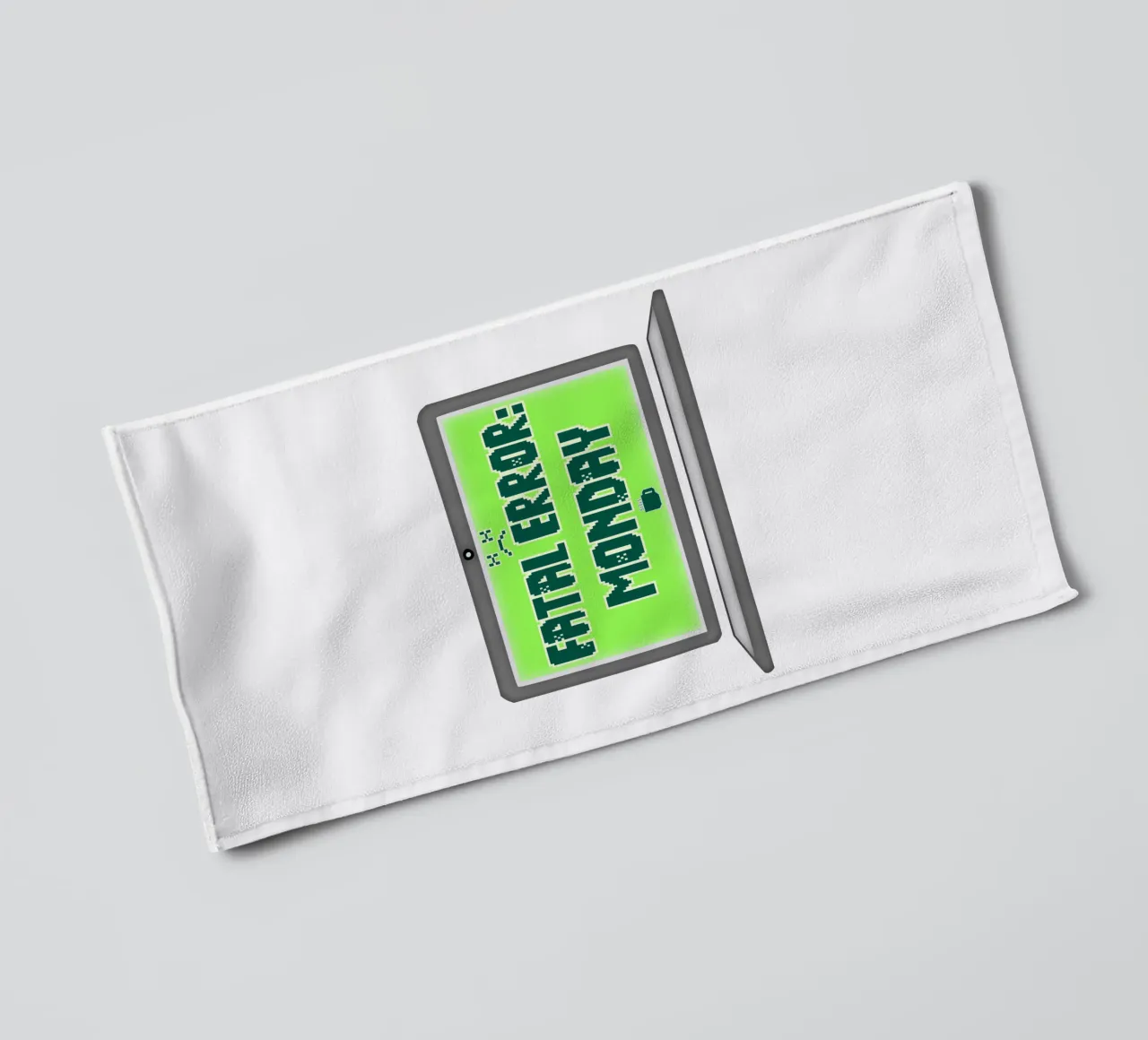 Fatal Error I Hate Mondays Geek Tech Sarcasm towel by sillyindustries