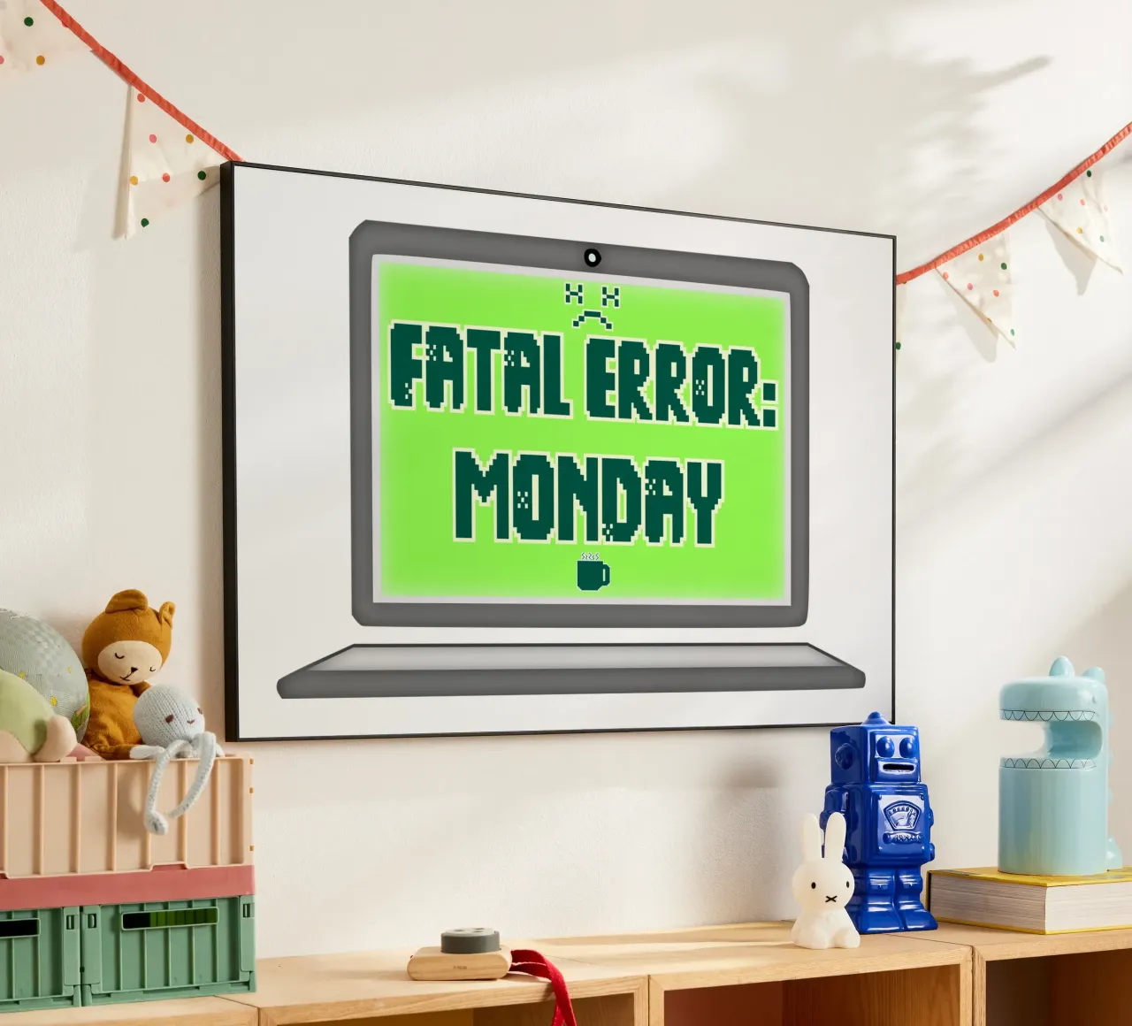 Fatal Error I Hate Mondays Geek Tech Sarcasm alu-dibond by sillyindustries