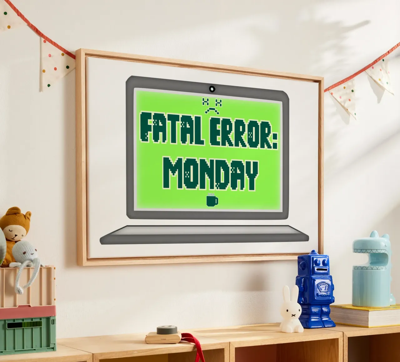 Fatal Error I Hate Mondays Geek Tech Sarcasm canvas by sillyindustries
