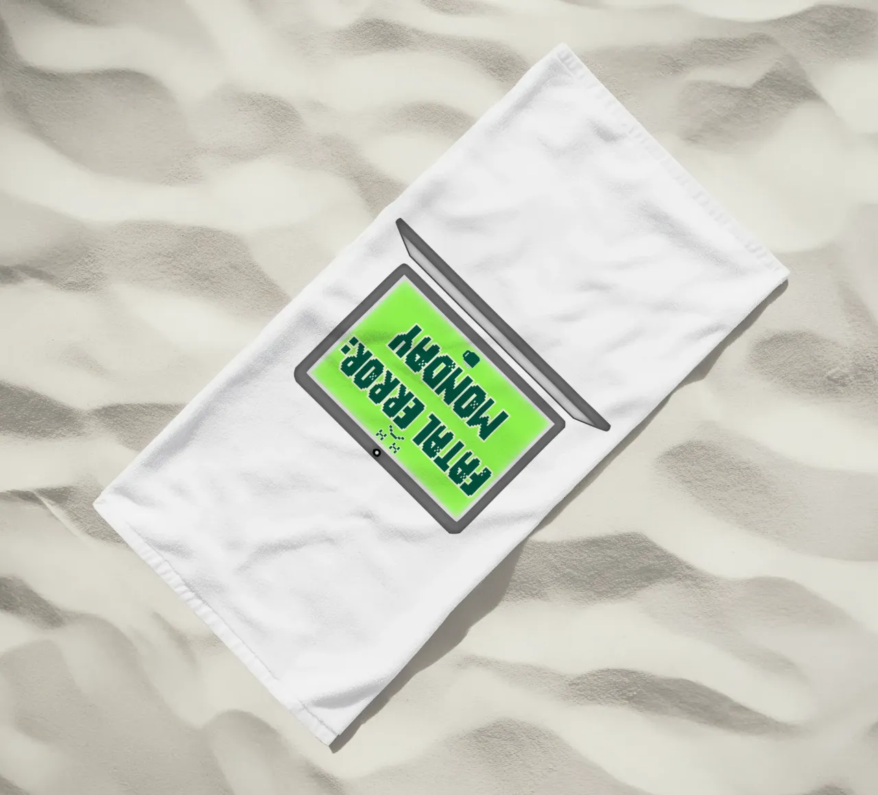 Fatal Error I Hate Mondays Geek Tech Sarcasm beach towel by sillyindustries