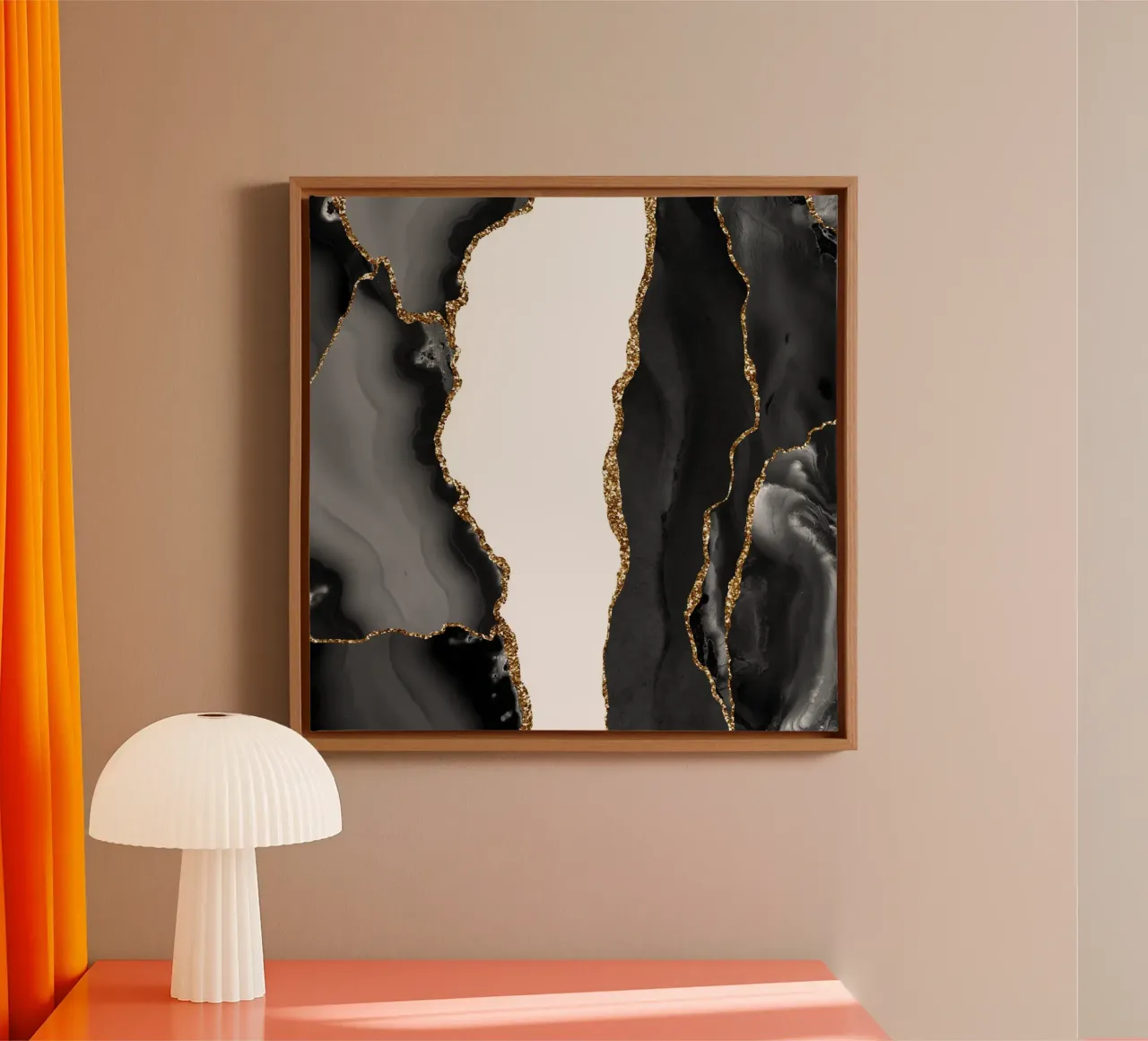 Texture agata nera e oro 07 tela con Cornice a cassetta da Gemstone Textures