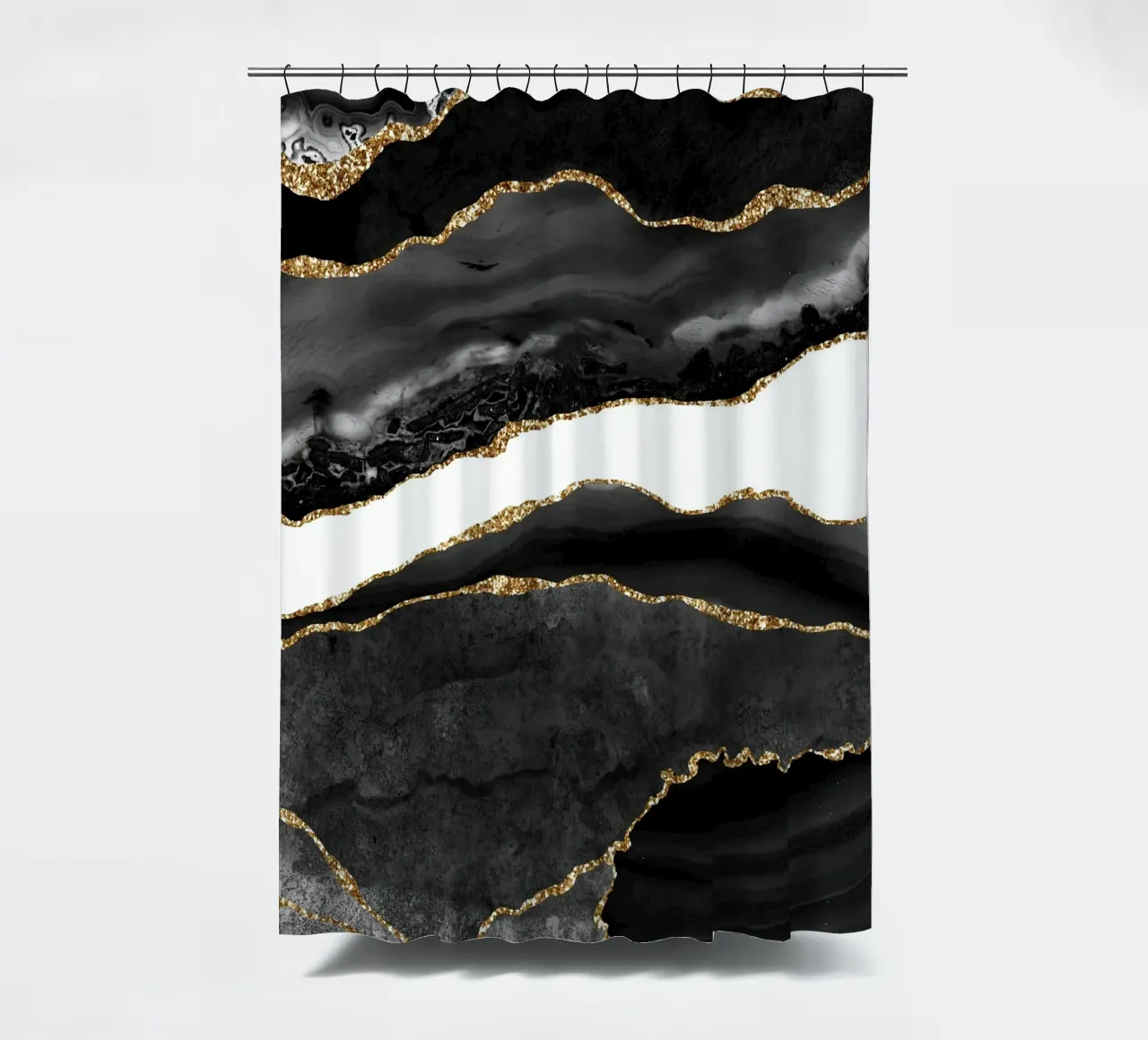 Agata nera e oro Texture 08 tenda da doccia da Gemstone Textures