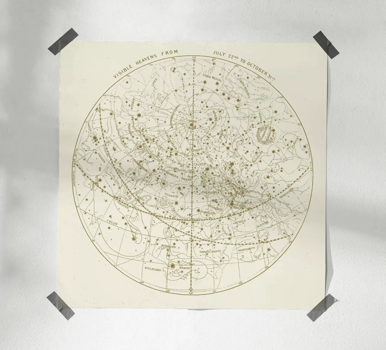 Visible Heavens Gold poster con telaio in alluminio da Astër
