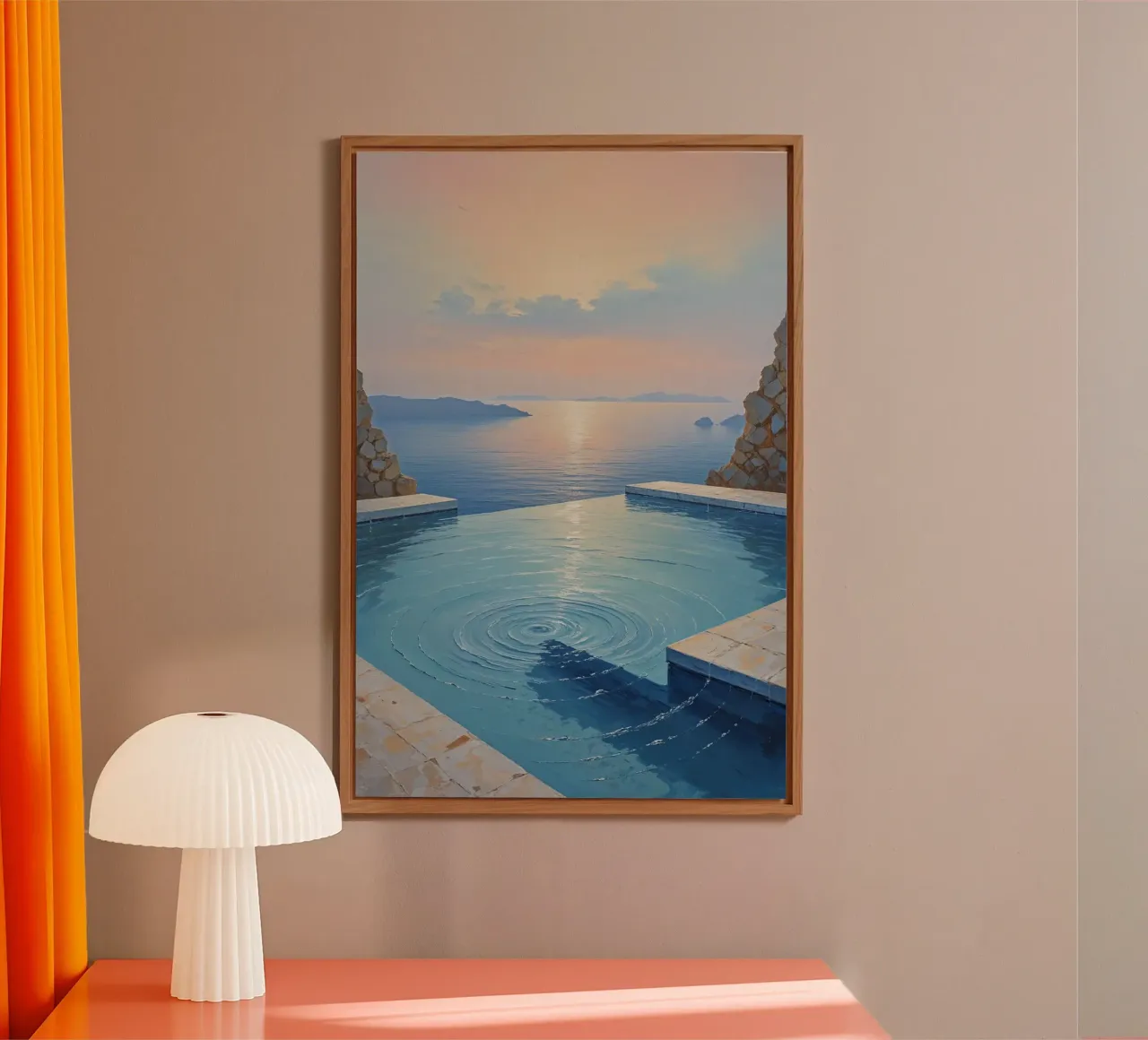 Infinity Pool with Sunset Reflection alluminio dibond da AlbertKlee