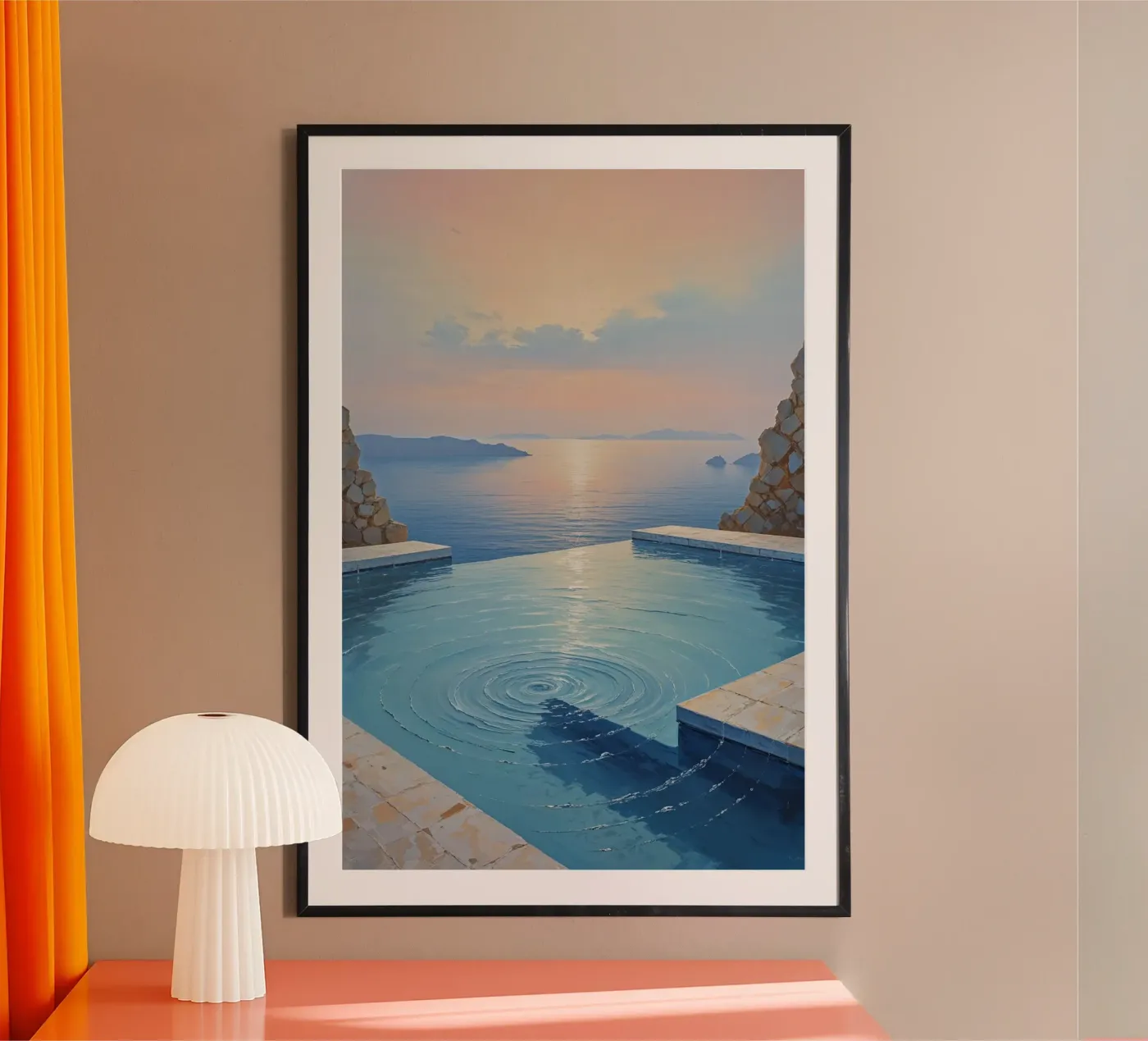 Infinity Pool with Sunset Reflection Poster von AlbertKlee