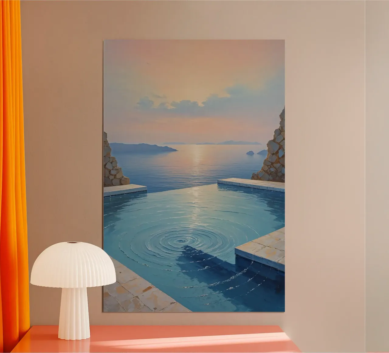Infinity Pool with Sunset Reflection poster by AlbertKlee
