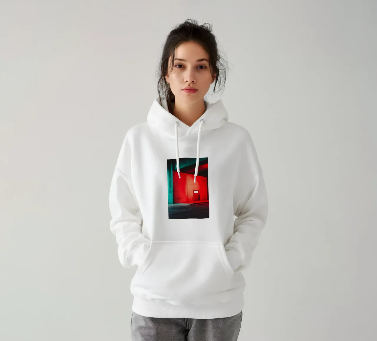 Portail Rouge: Linee e luci urbane felpa con cappuccio da By Night