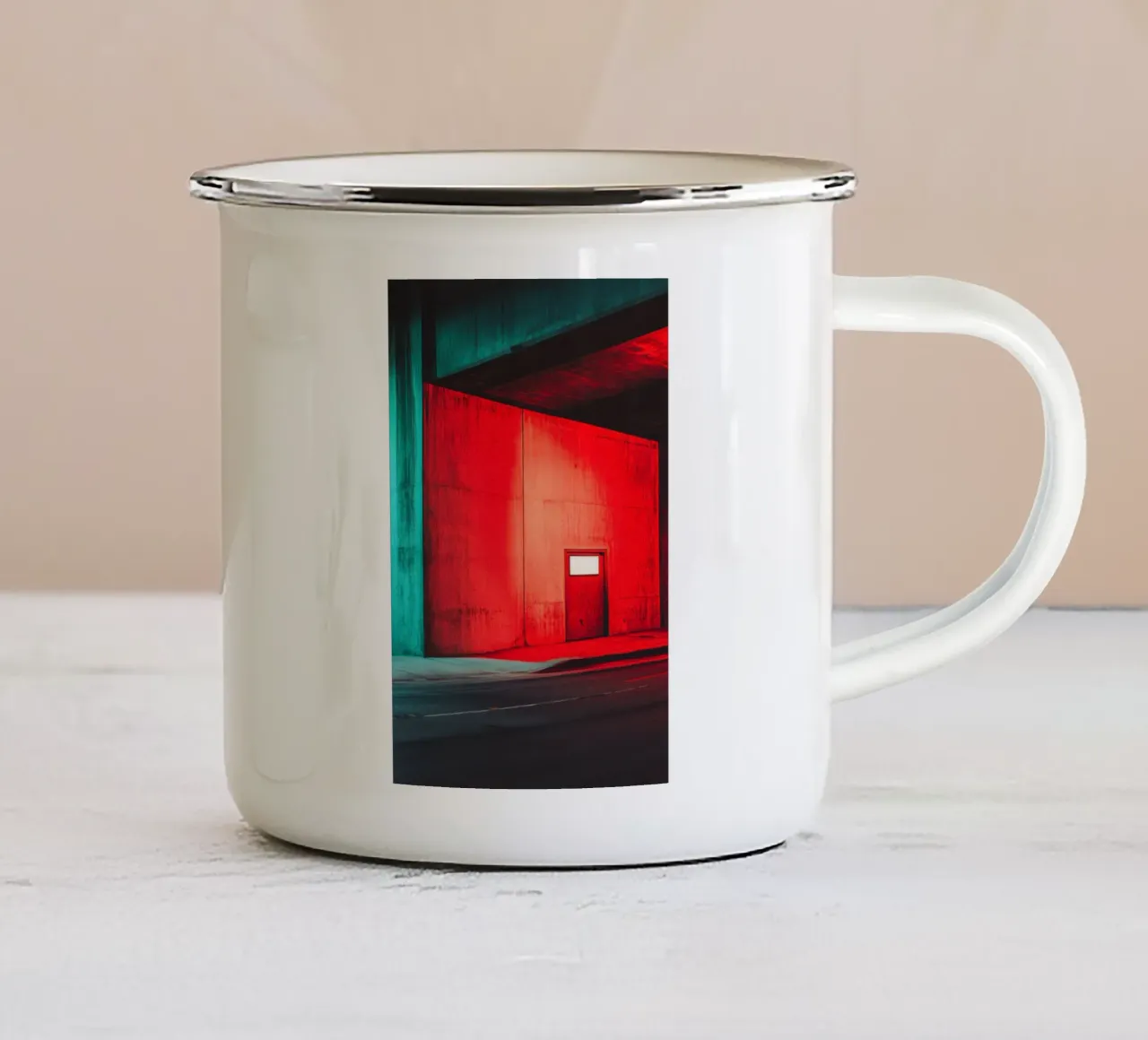 Portail Rouge: Linee e luci urbane tazza in smalto da By Night
