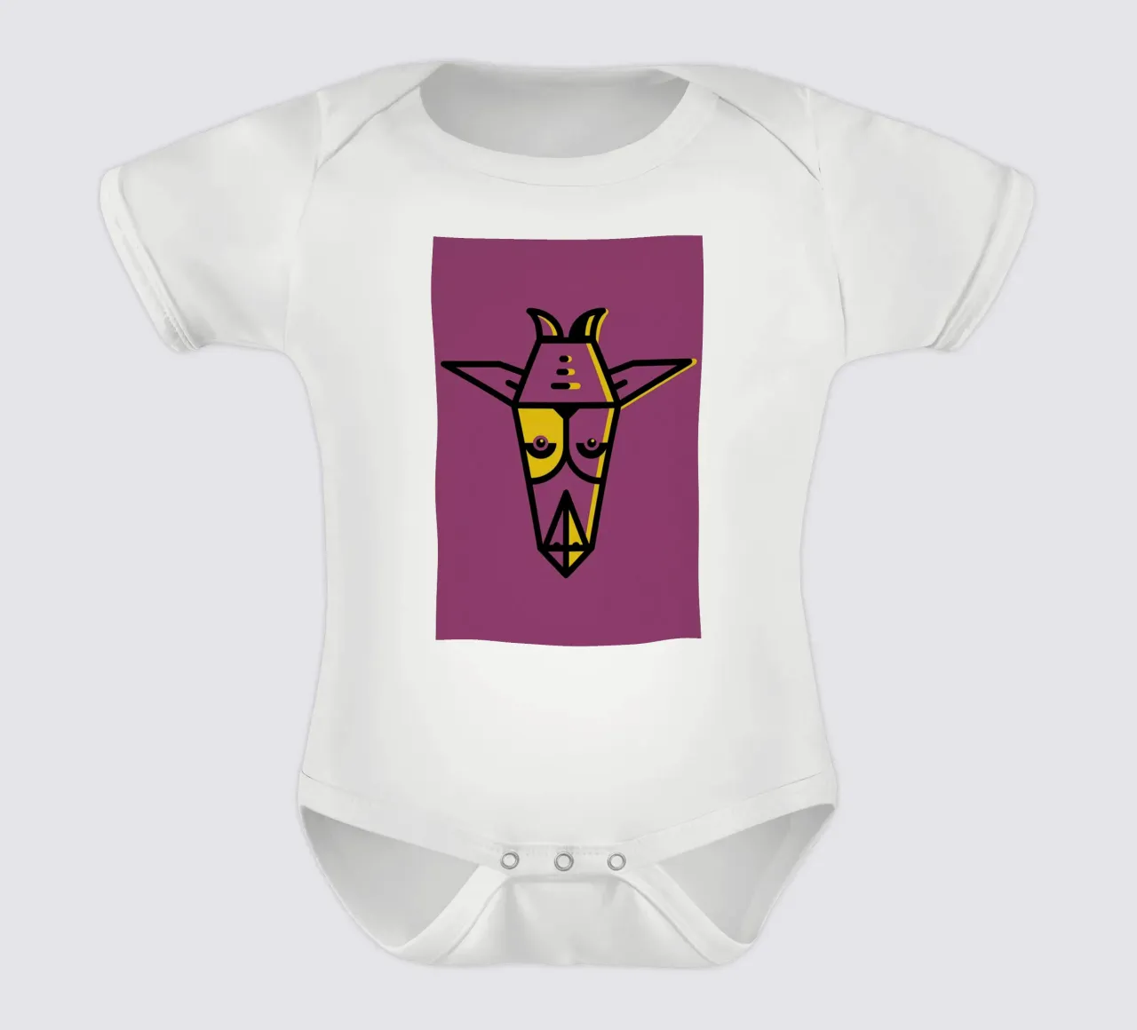 Animal 5 short-sleeve baby romper by Maz