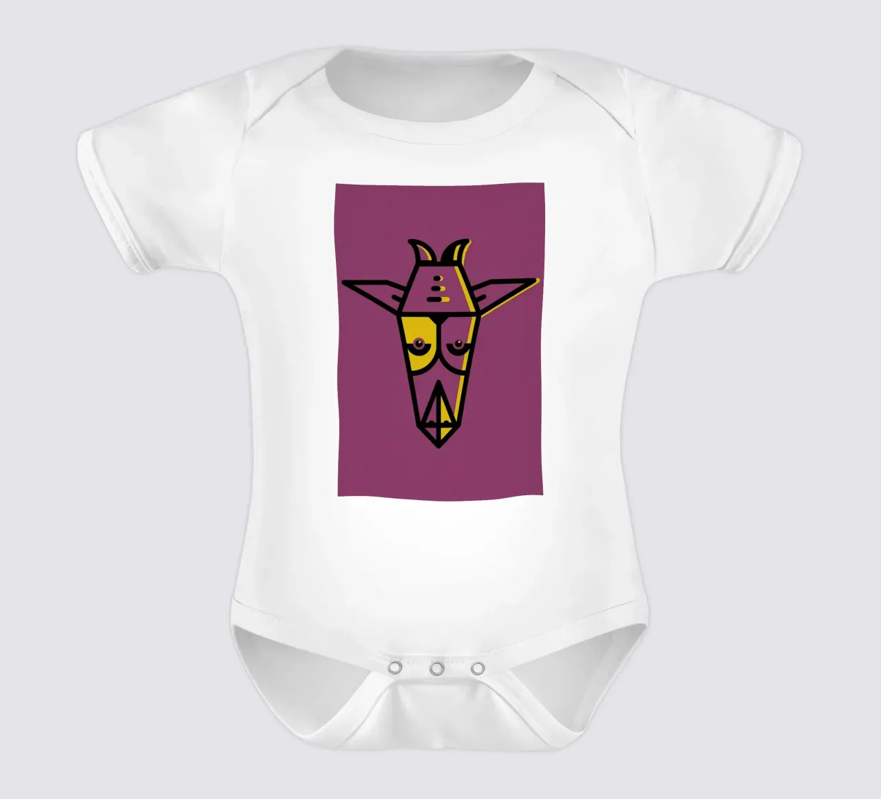 Animal 5 short-sleeve baby romper by Maz