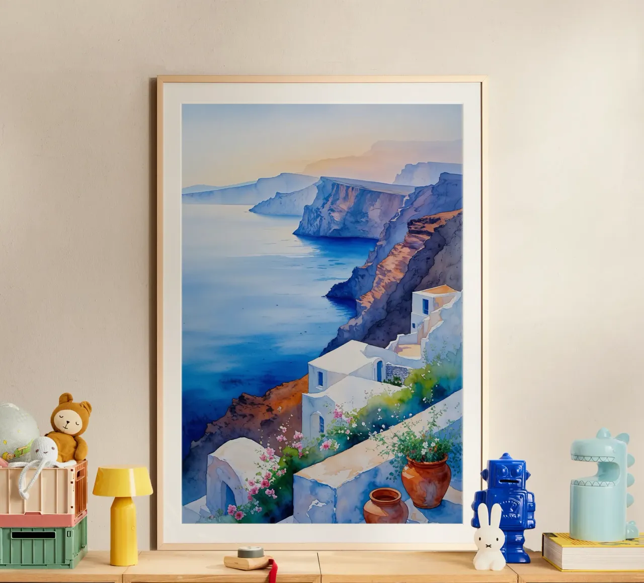 Santorini's Timeless Watercolor Charm carta hahnemühle da AlbertKlee