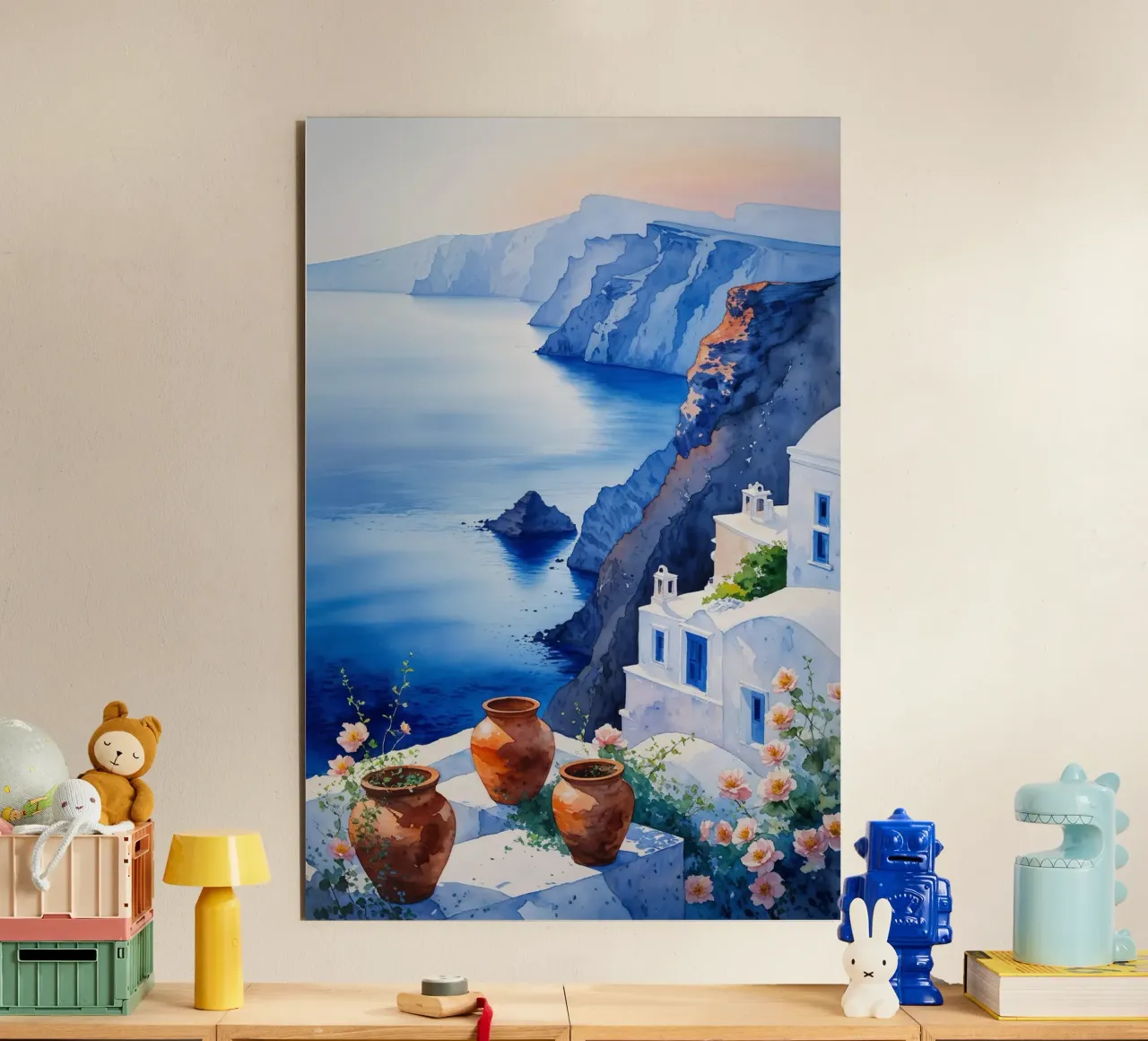Cliffside Blooms Over the Caldera pannello forex da AlbertKlee