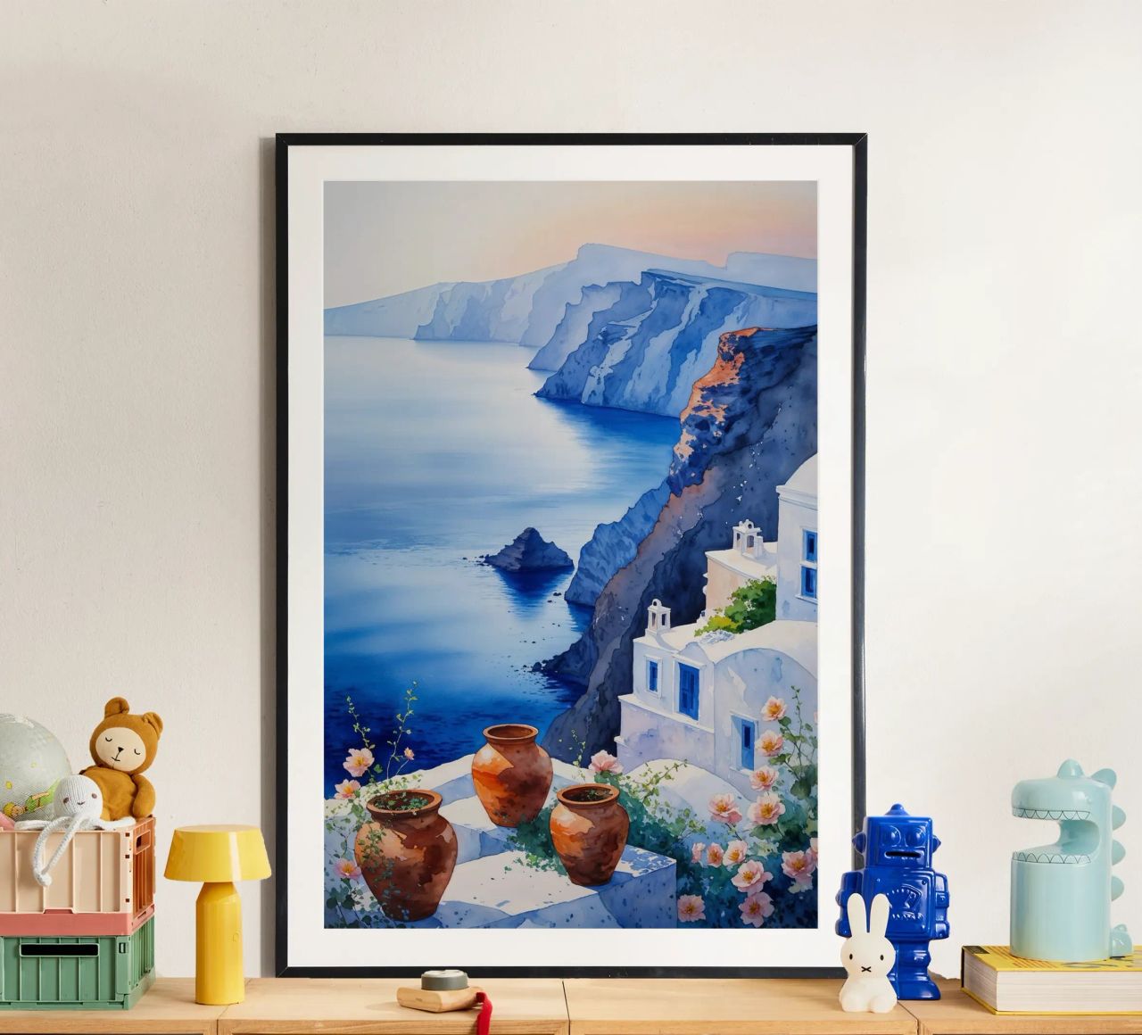 Cliffside Blooms Over the Caldera carta hahnemühle da AlbertKlee
