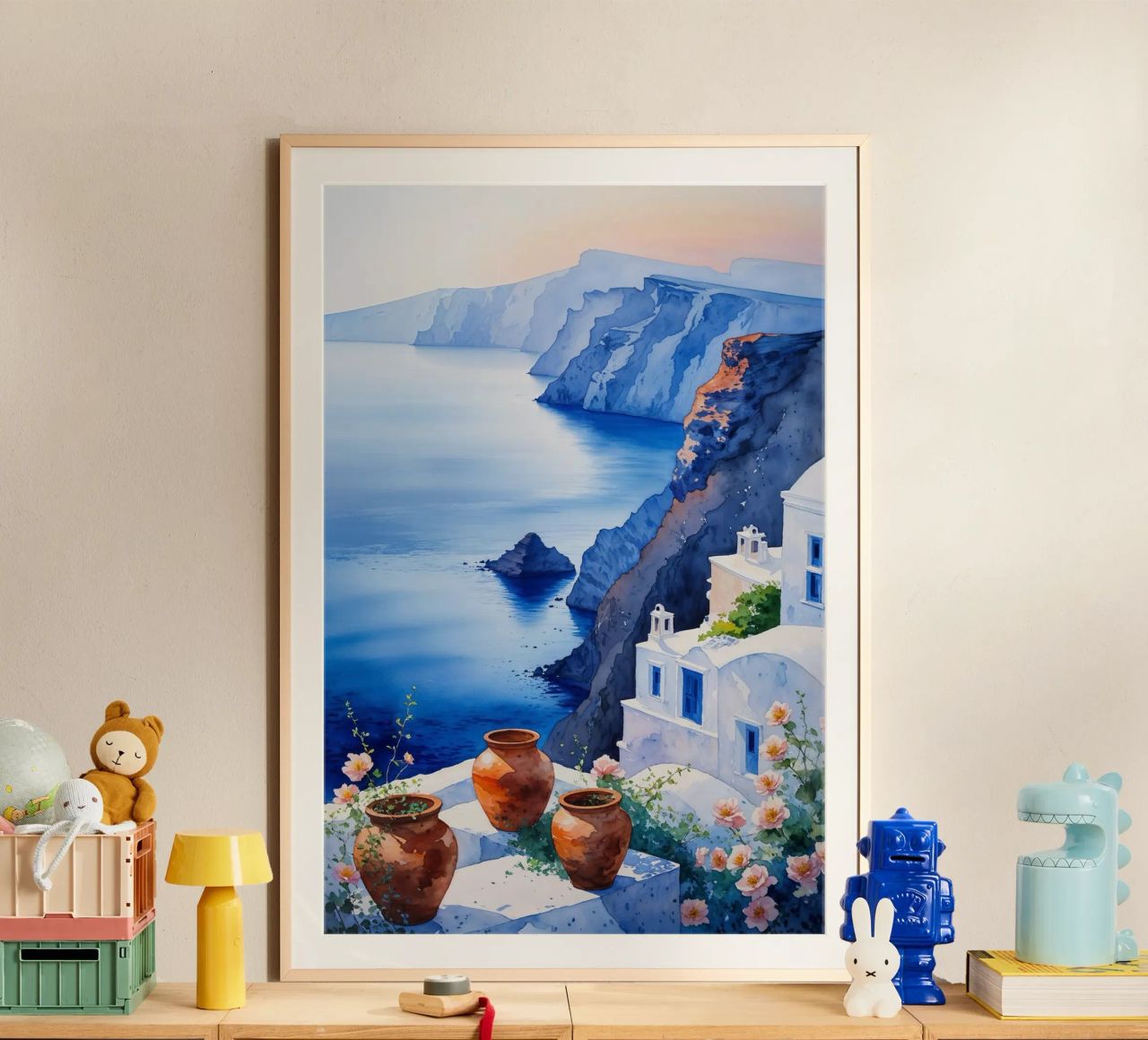 Cliffside Blooms Over the Caldera carta hahnemühle da AlbertKlee