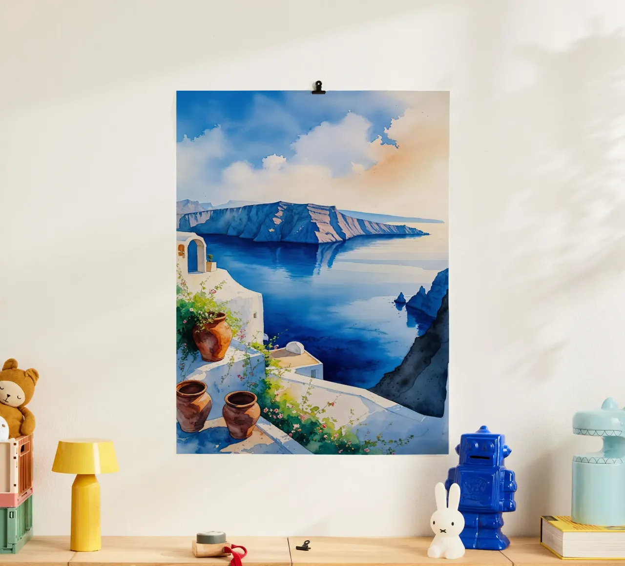Santorini Morning Serenity poster da AlbertKlee