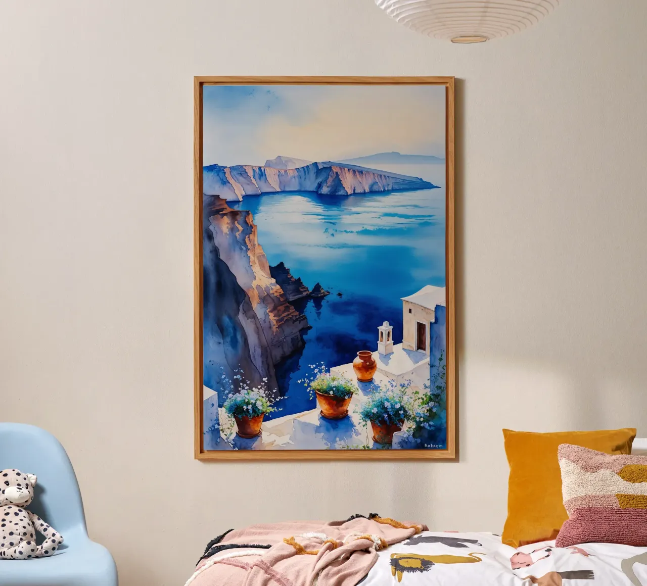 Santorini’s Cliffside Tranquility pannello forex da AlbertKlee