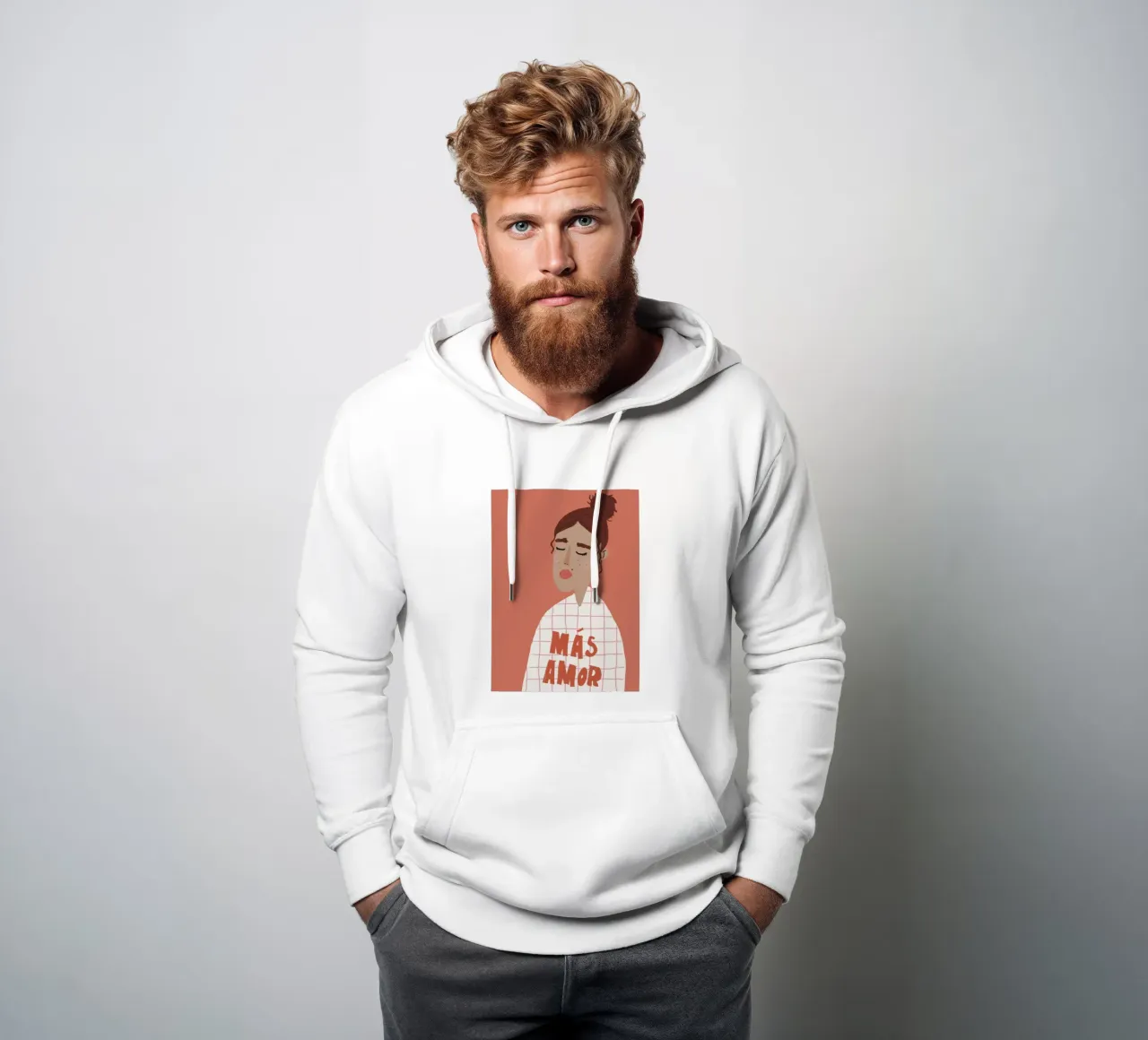 Más Amor felpa con cappuccio da Beeeplan