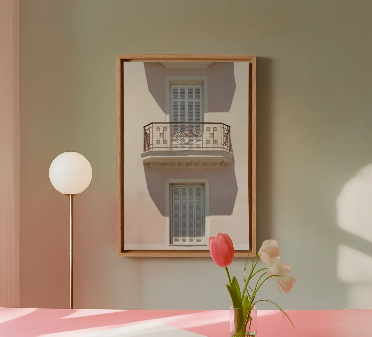Balcone francese rosa tenue tela con Cornice a cassetta da Henrike Schenk Photography