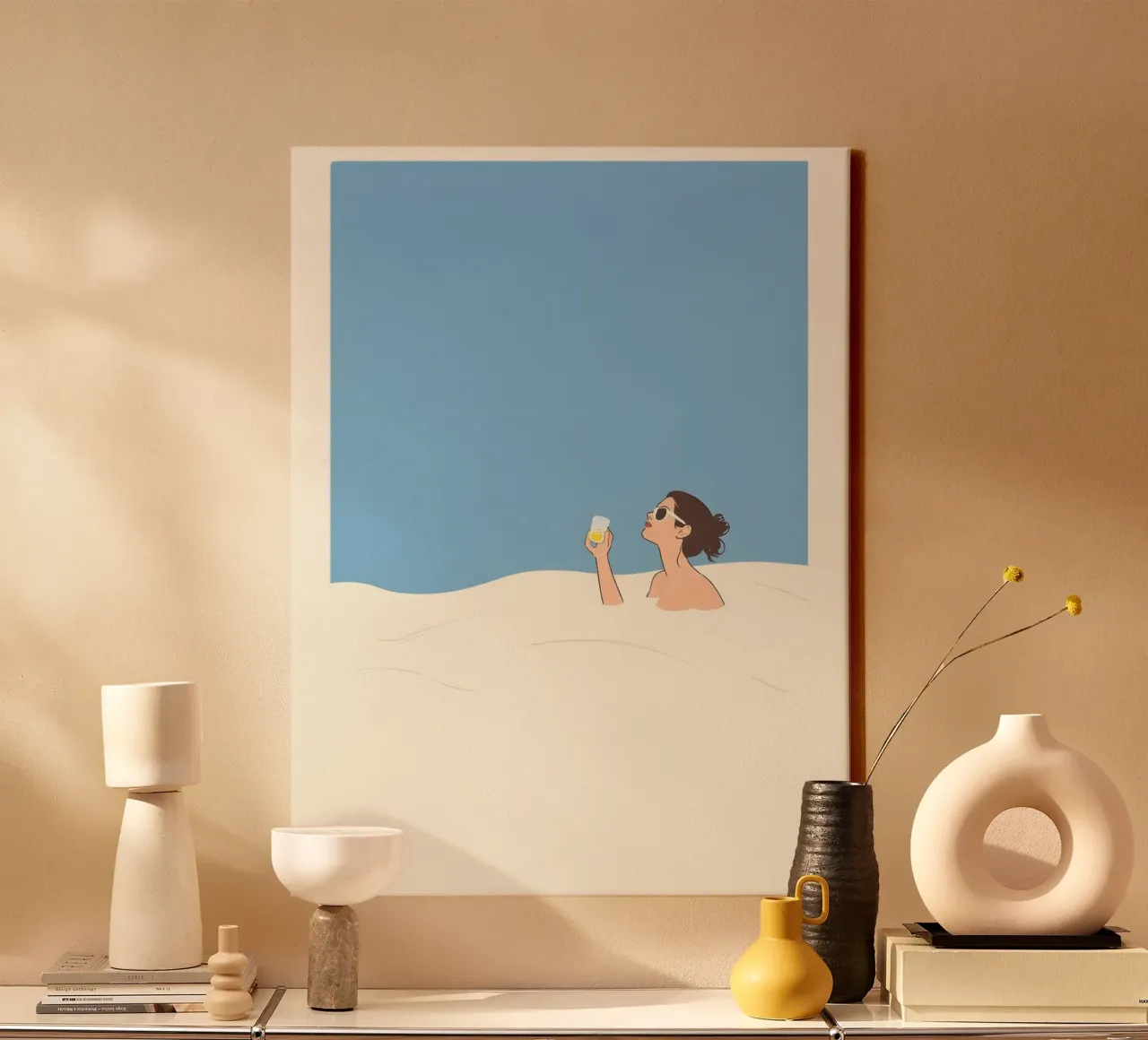 Having a Bath / Chill Bathroom / Have a Sip canvas by Attaboy Dsgn