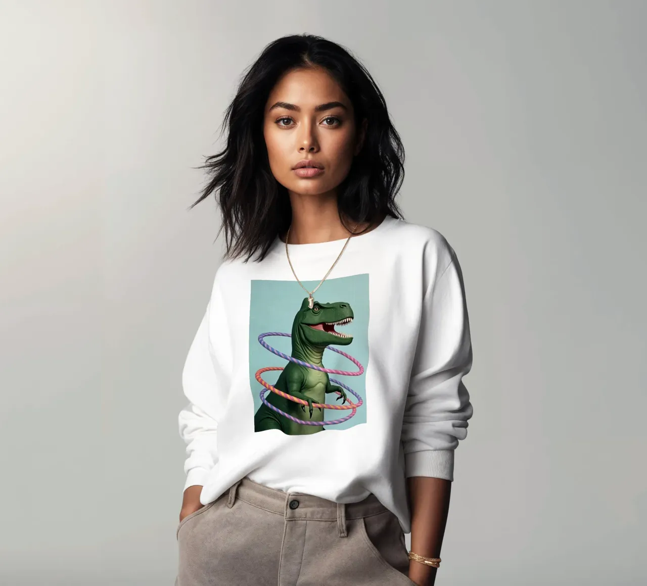 Playful T-Rex Dinosaur sudadera de Attaboy Dsgn