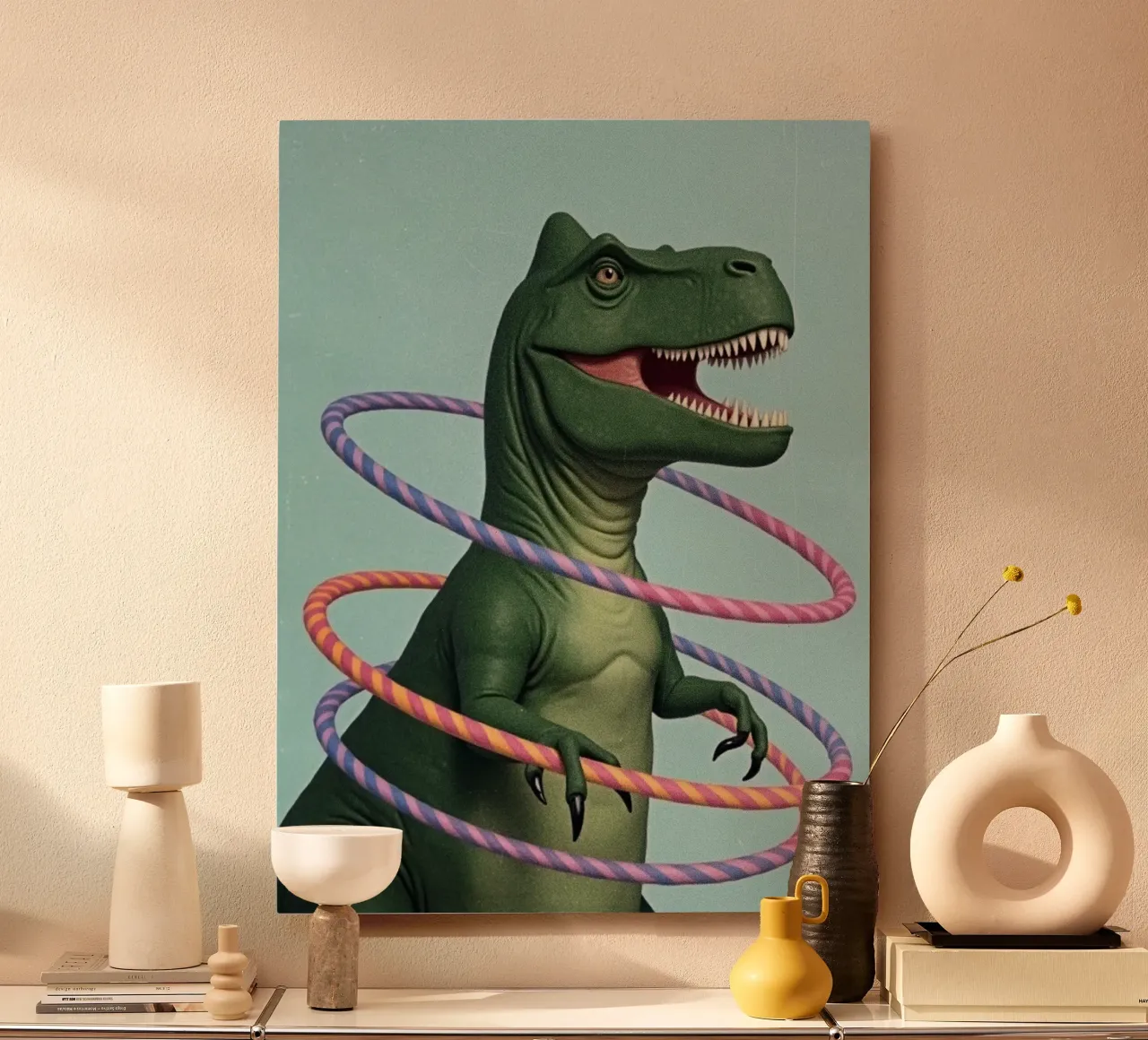 Playful T-Rex Dinosaur alluminio dibond da Attaboy Dsgn