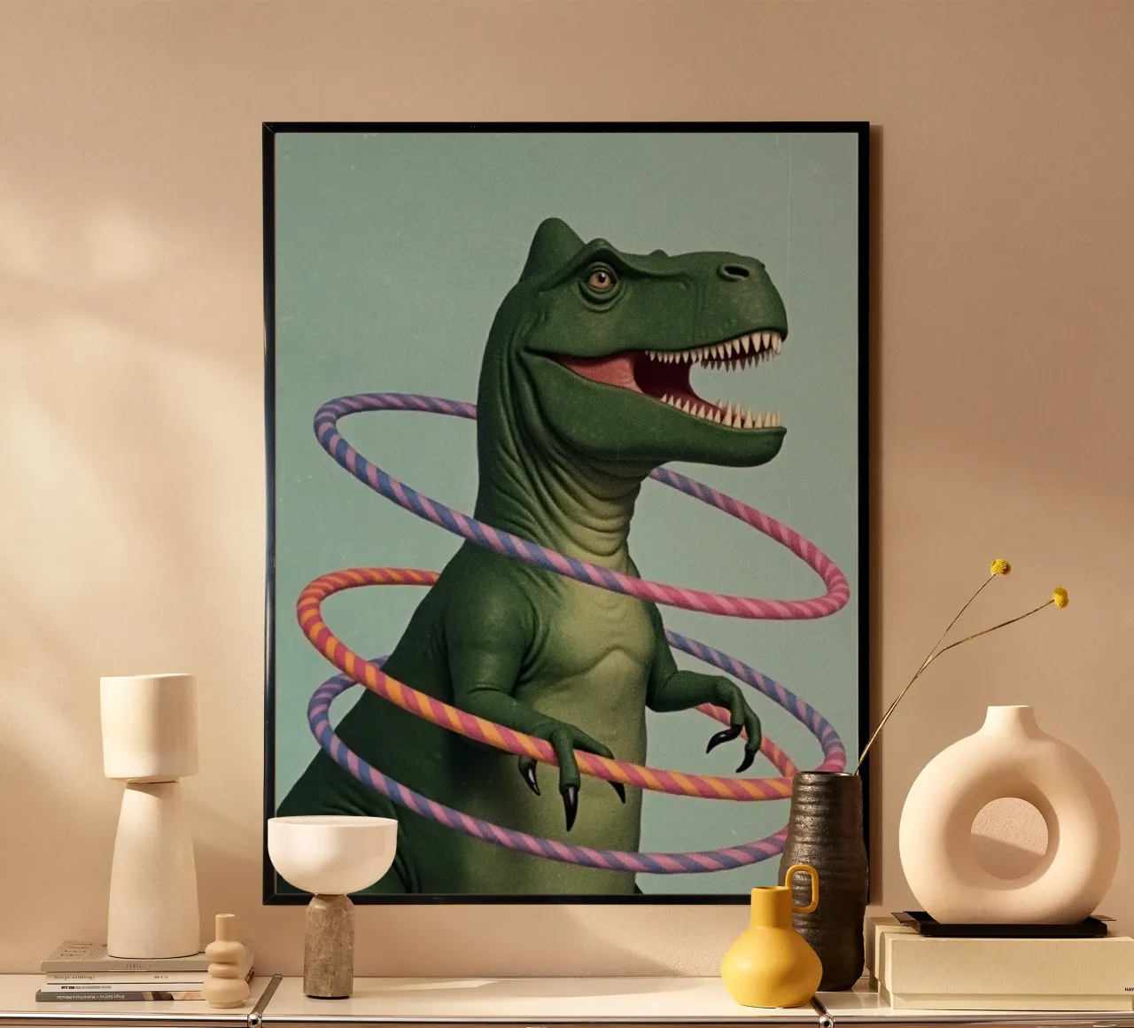 Playful T-Rex Dinosaur carta hahnemühle da Attaboy Dsgn