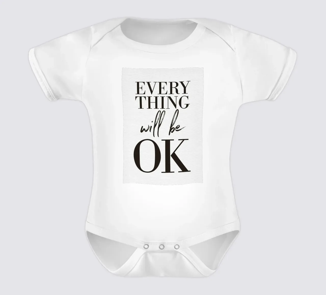 Everything Will Be OK Nr. 01 body neonato maniche corte da lazydaypaper