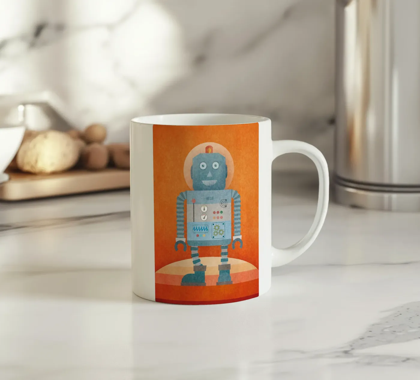 Hello Mr Robot ceramic mug by lazydaypaper