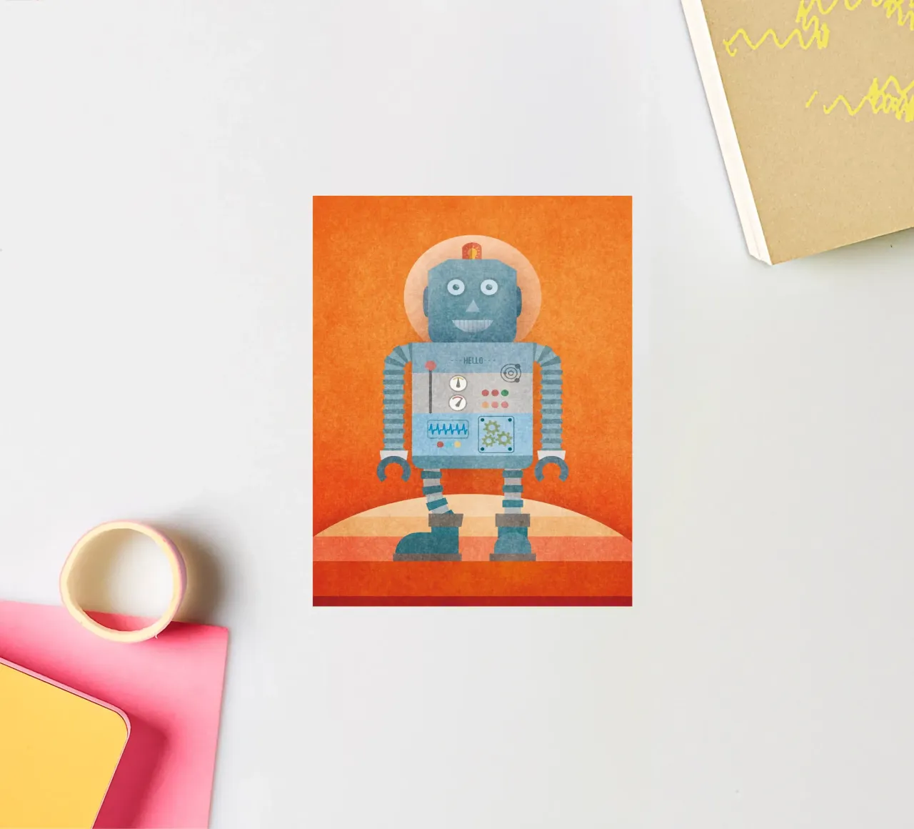 Hello Mr Robot pegatina de lazydaypaper