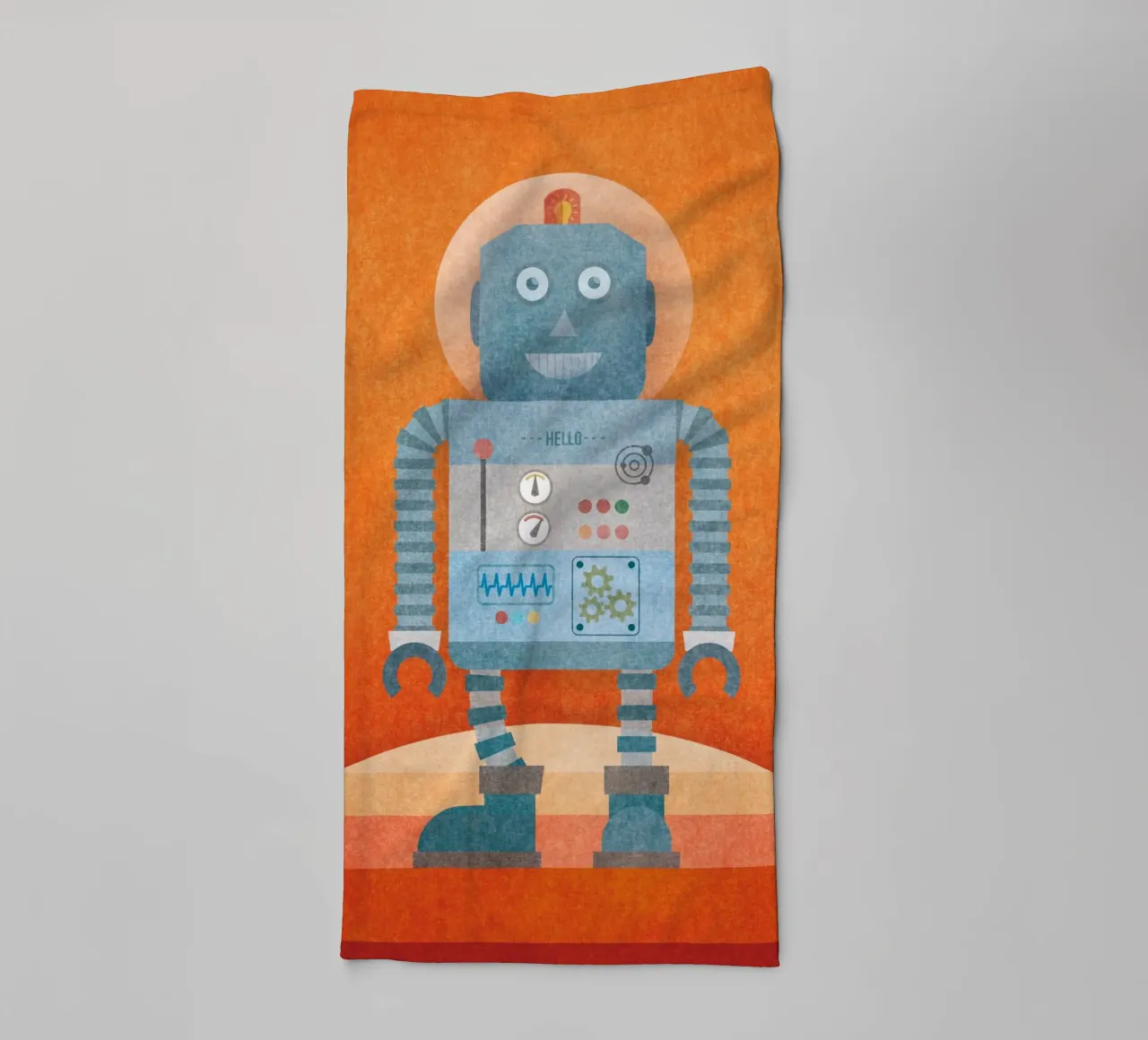 Hello Mr Robot towel by lazydaypaper