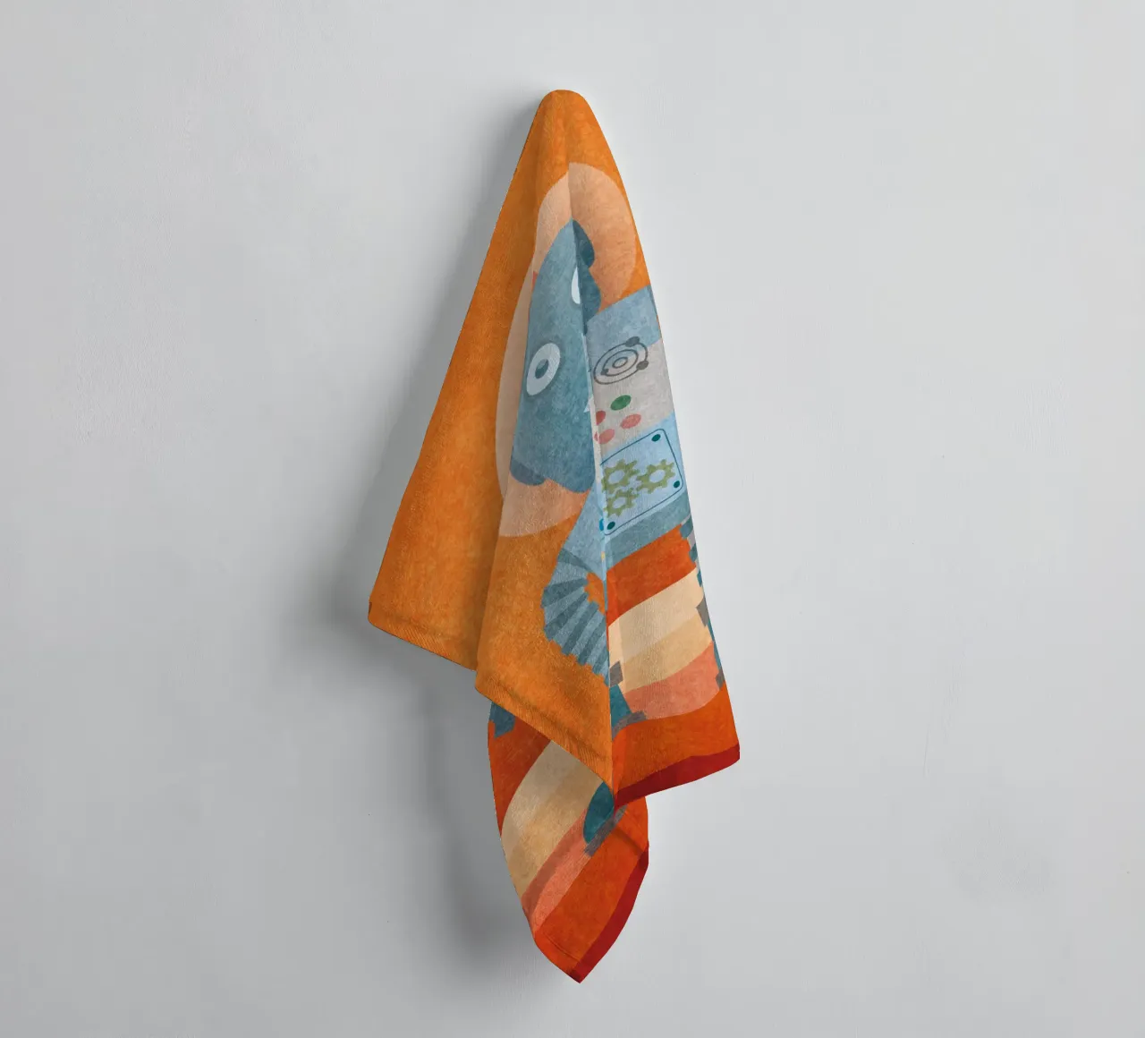 Hello Mr Robot towel by lazydaypaper