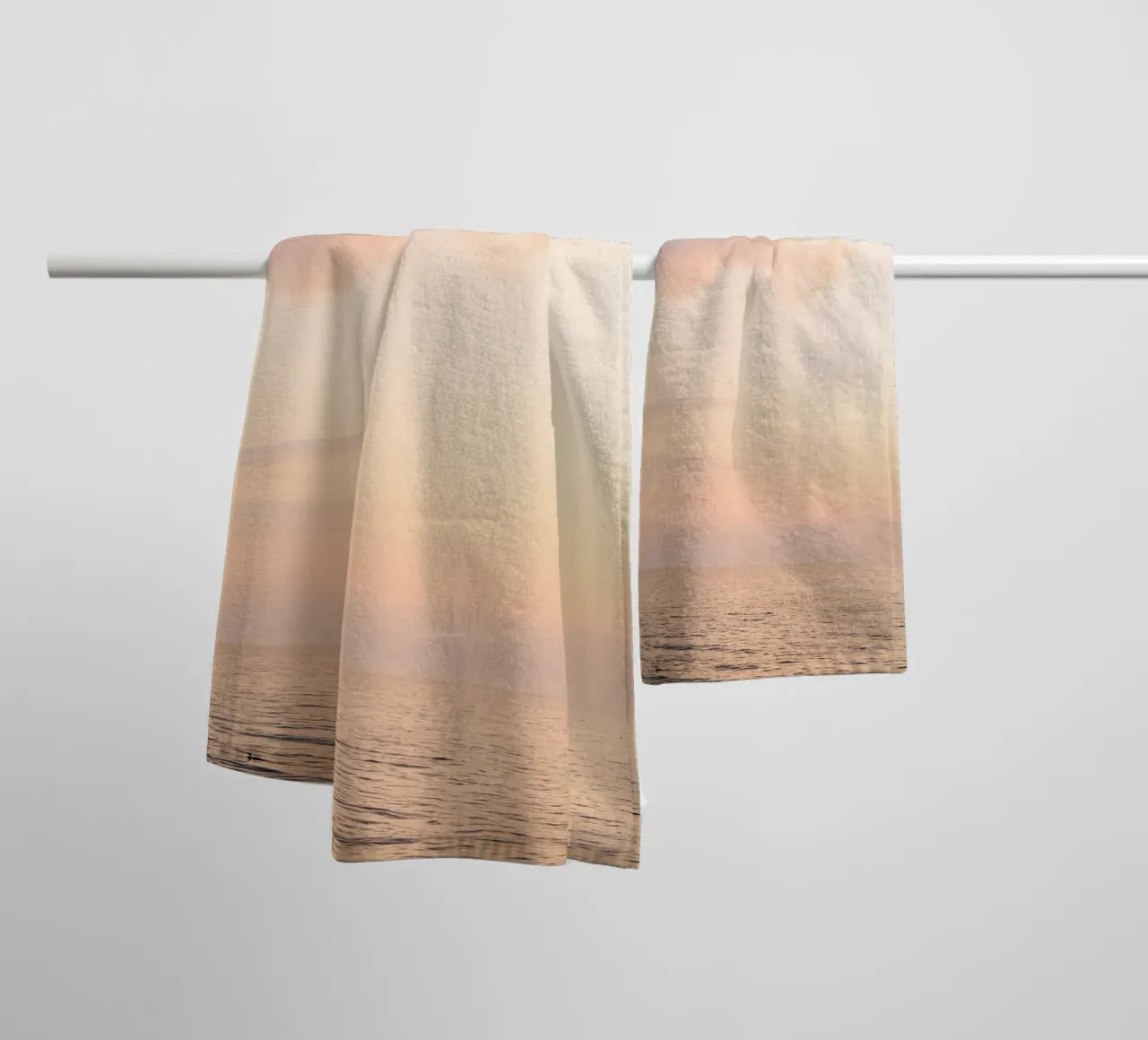 Sunset on the Lake towel by Henrike Schenk Photography