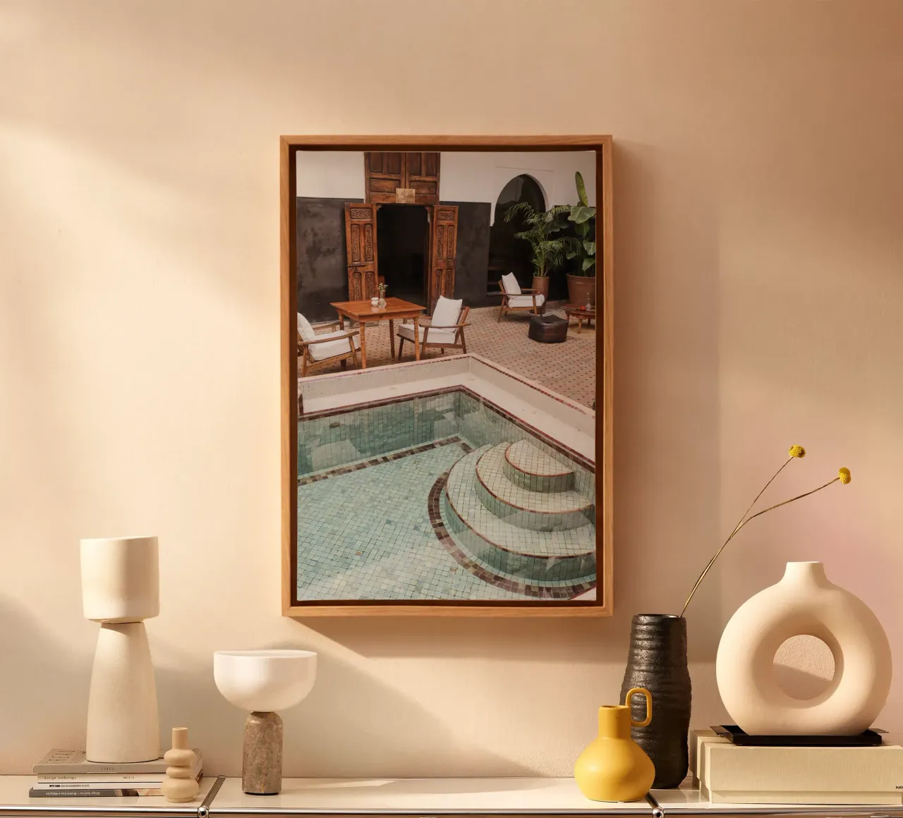 Riad in Marrakech canvas with Floater frame by Henrike Schenk Photography