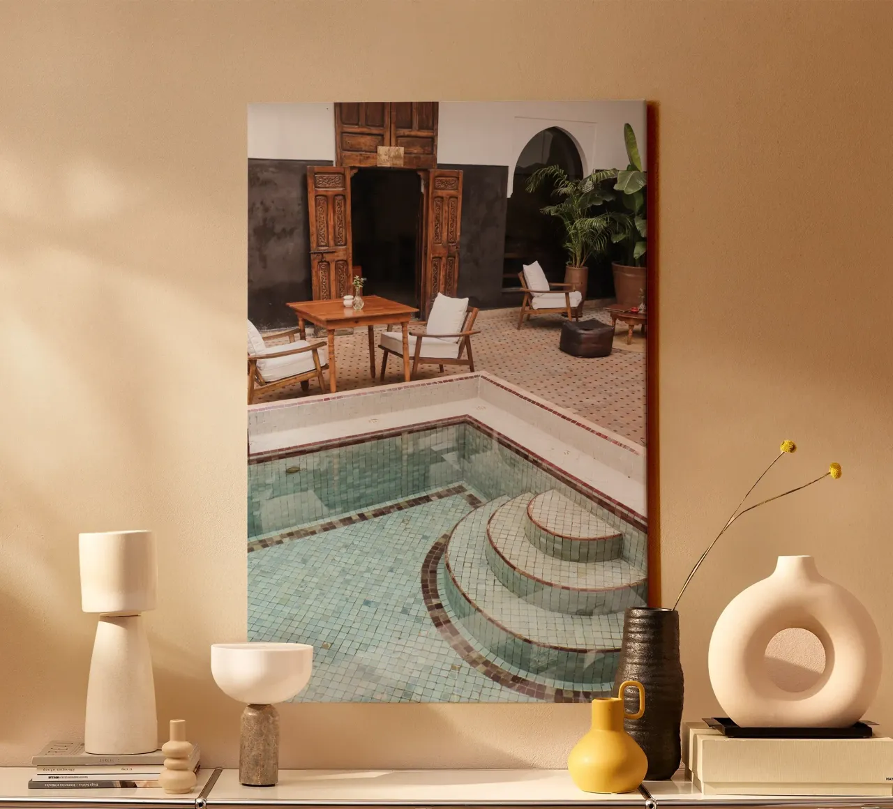 Riad in Marrakech canvas with Floater frame by Henrike Schenk Photography