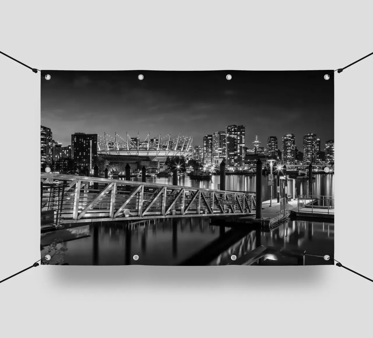 Pittoresca impressione serale da Vancouver | Monochrom telo in pvc da Melanie Viola