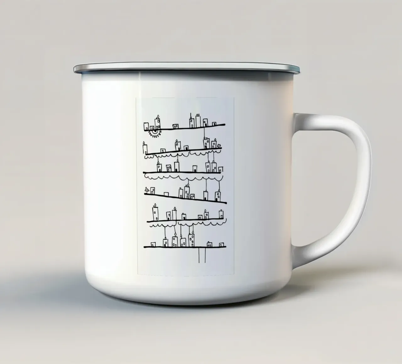 Stadtdorf tazza in smalto da Anna-Maren Zehnter
