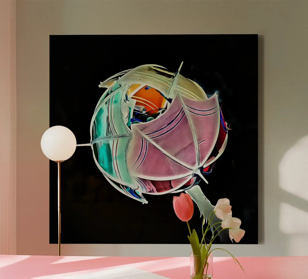 Paraplu bloem canvas met Baklijst van Massimo Frascogna