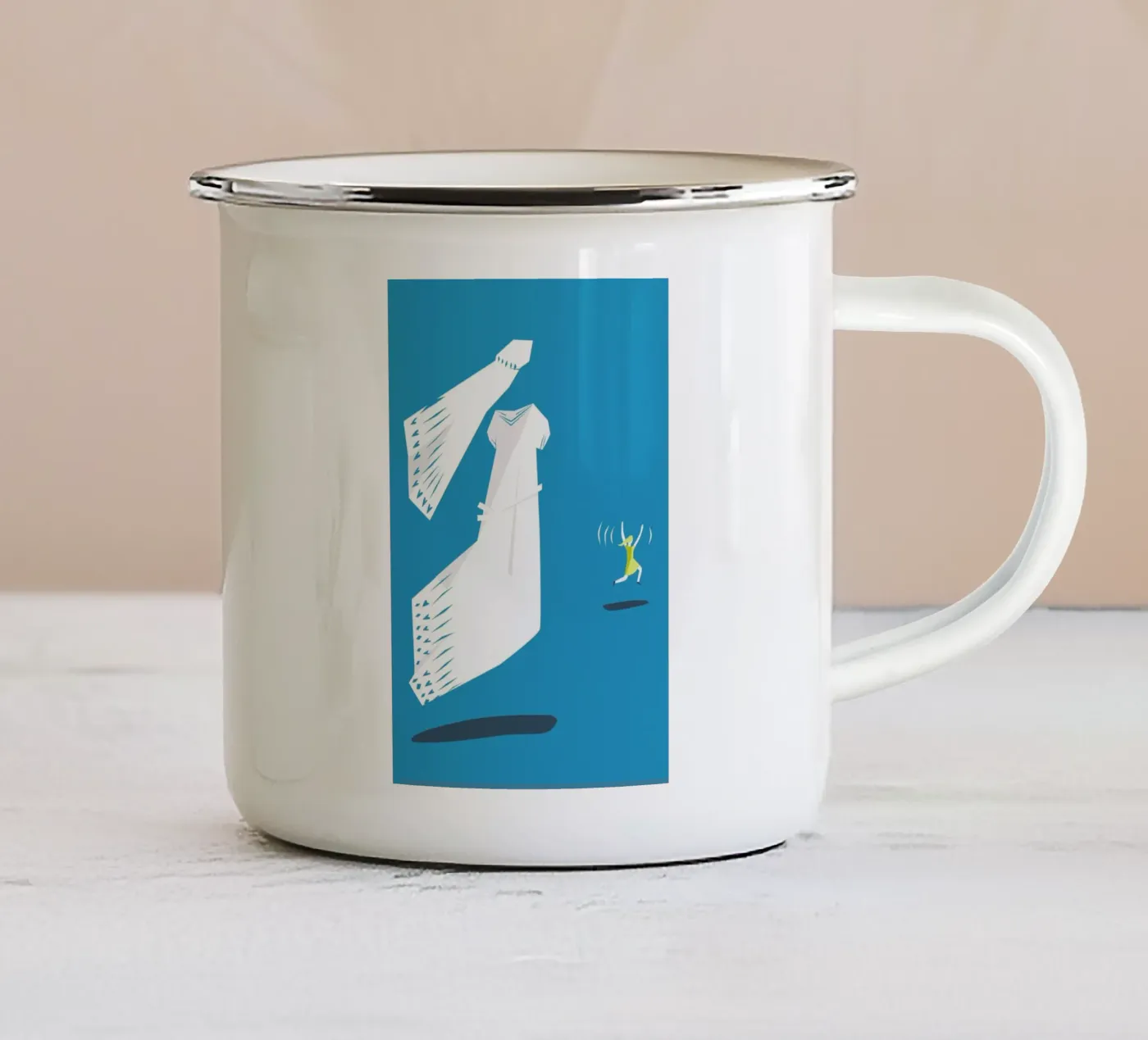 Committed emaille mok van Monika Aichele