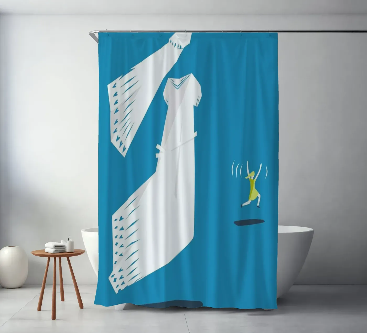 Committed shower curtain by Monika Aichele