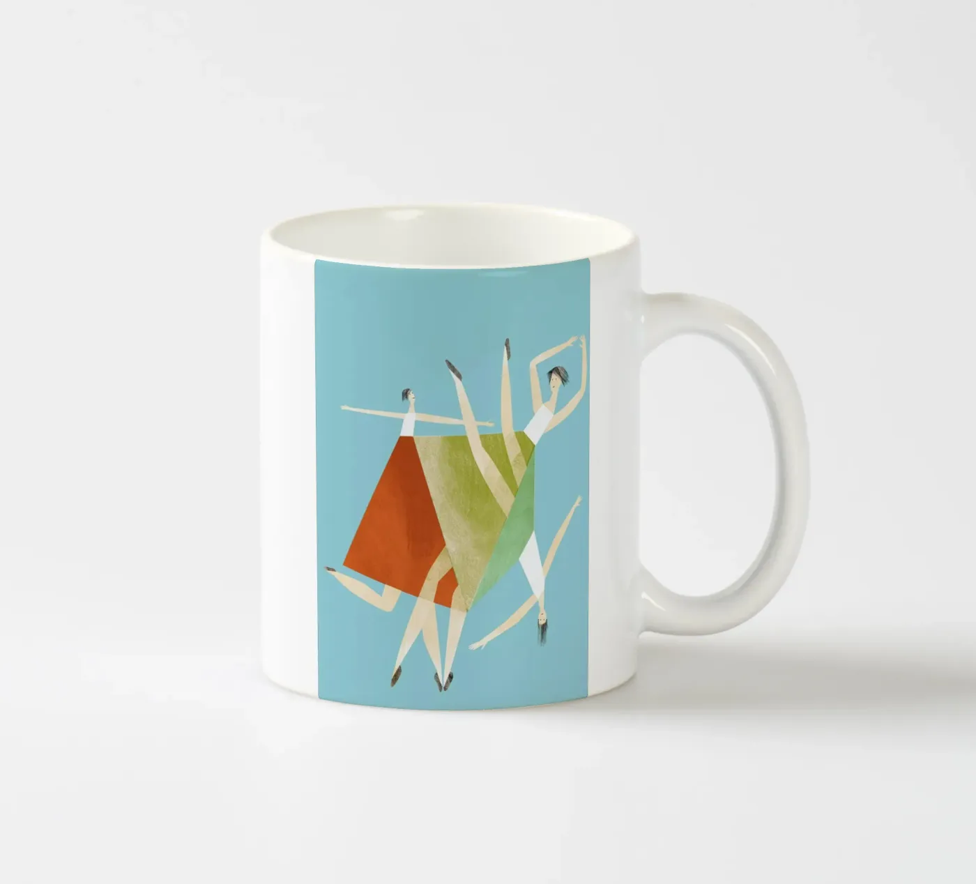 Dancing Blue ceramic mug by Monika Aichele