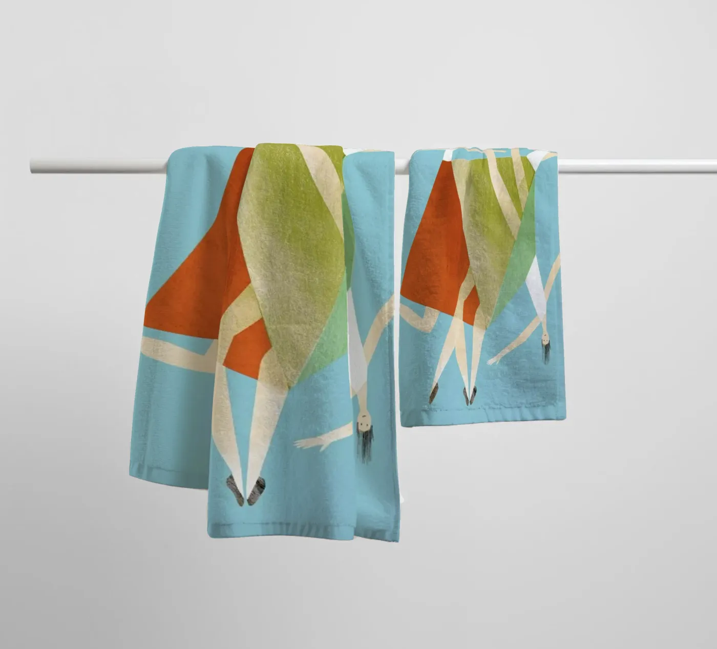 Dancing Blue badhanddoek van Monika Aichele