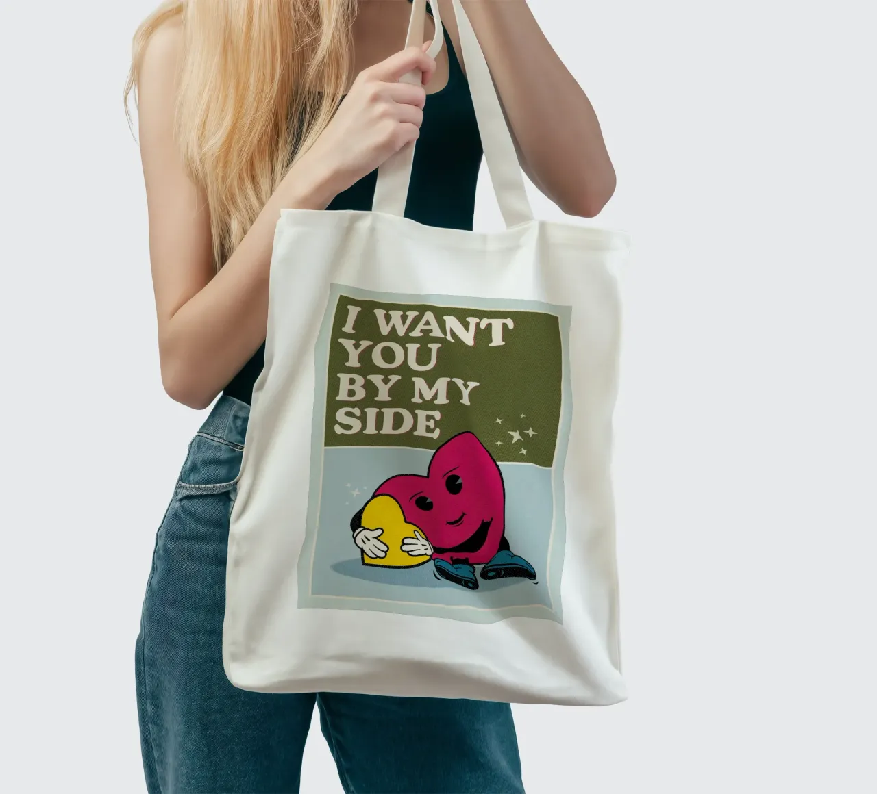 I Want You By My Side borsa in juta da lazydaypaper