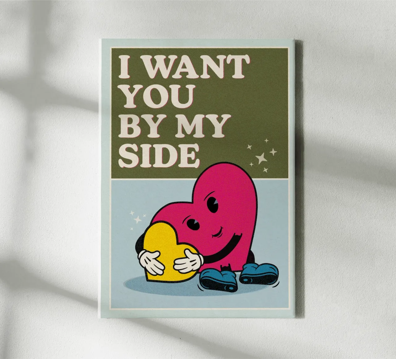 I Want You By My Side tela con Cornice a cassetta da lazydaypaper