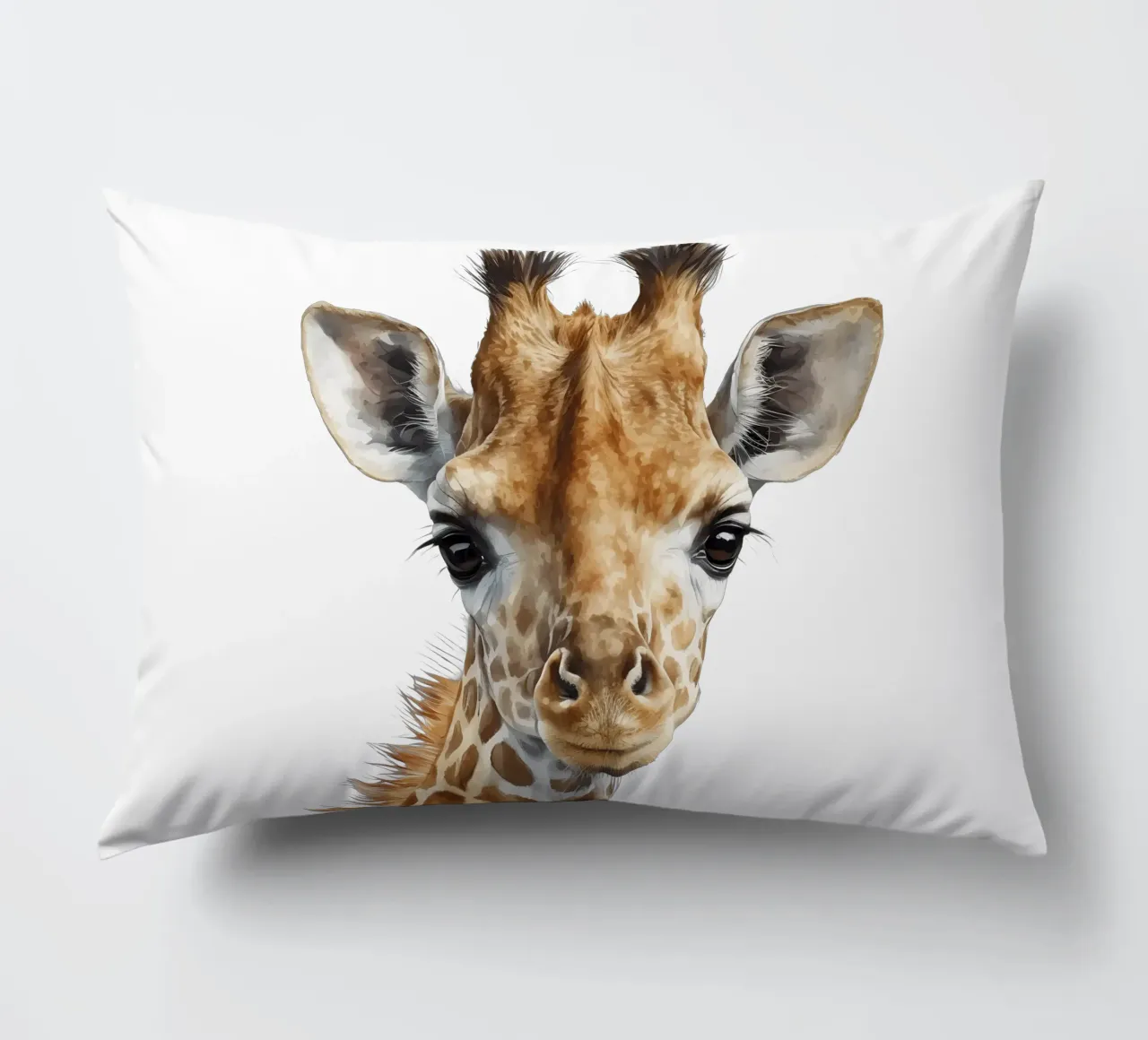 Illustrazione di una graziosa giraffa ad acquerello, decorazione per l'asilo nido cuscino da Little Lila