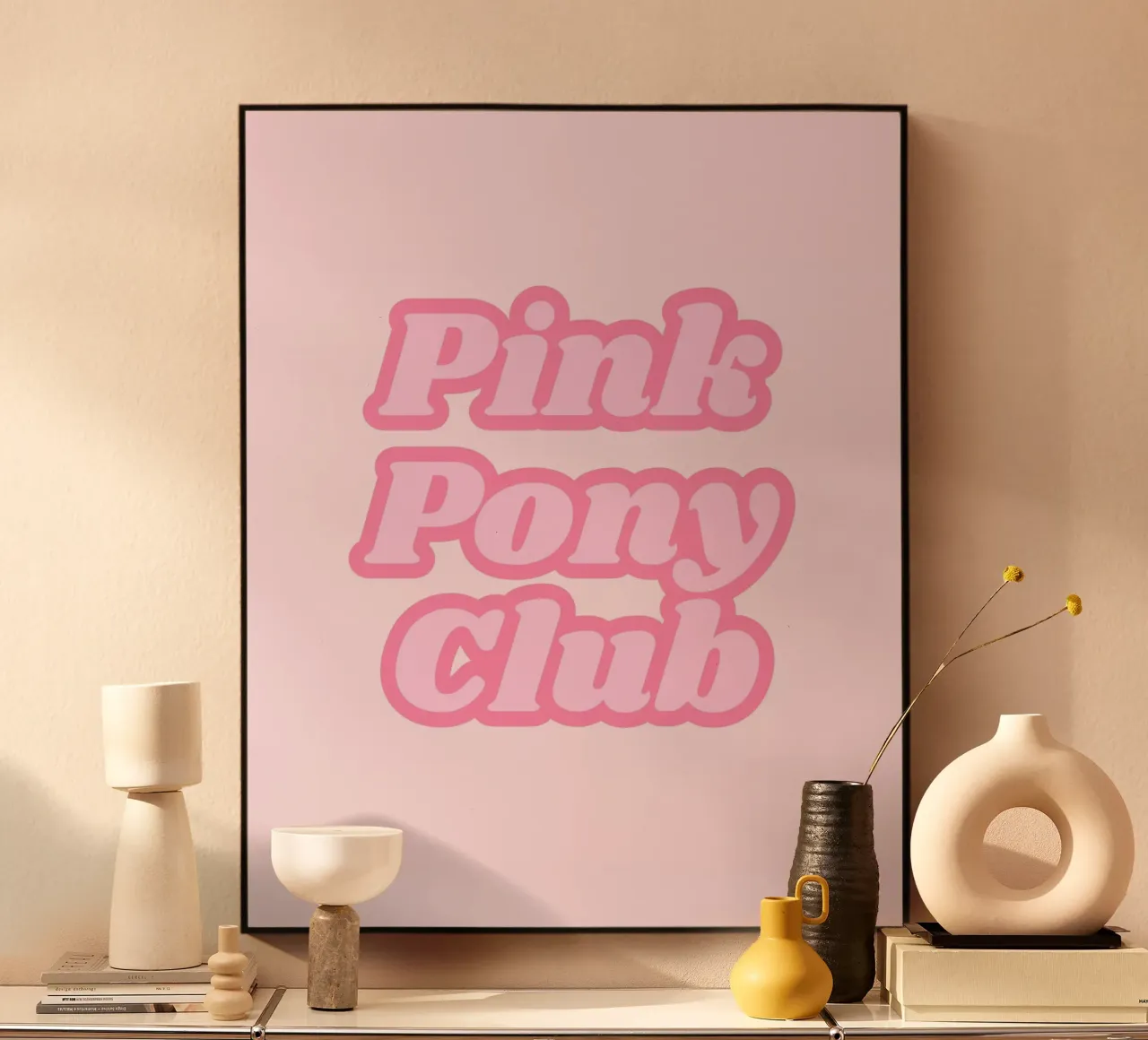 Pink Pony Club, Chappell Roan Poster, Songtexte, Pink Art Forex-Platte von Coquette Club
